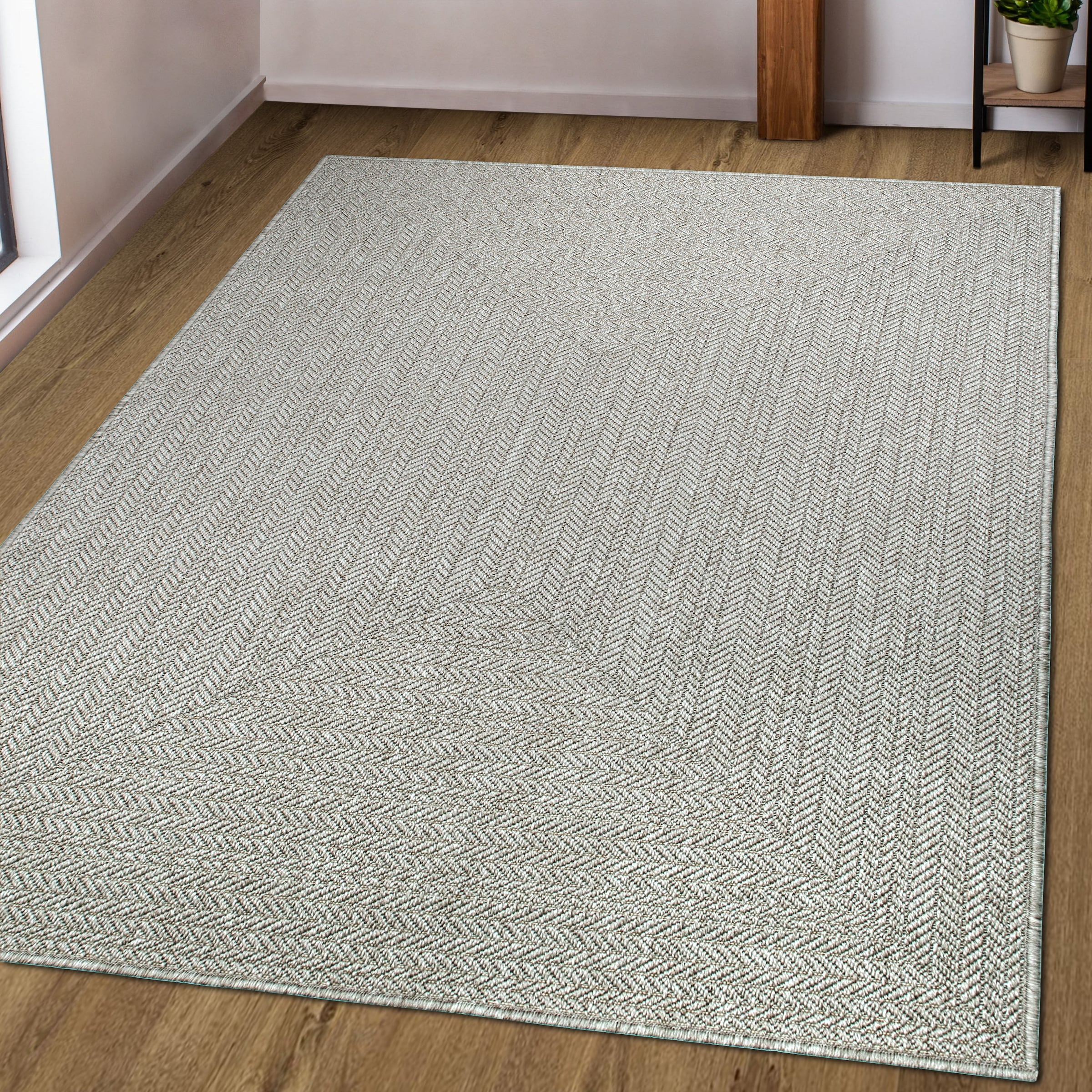 GOODproduct Teppich »Aliv, Fischgräten-Design auch für Balkon und Terrasse« rechteckig 3 mm Höhe In- und Outdoor geeignet, Wetterfest & UV-beständig