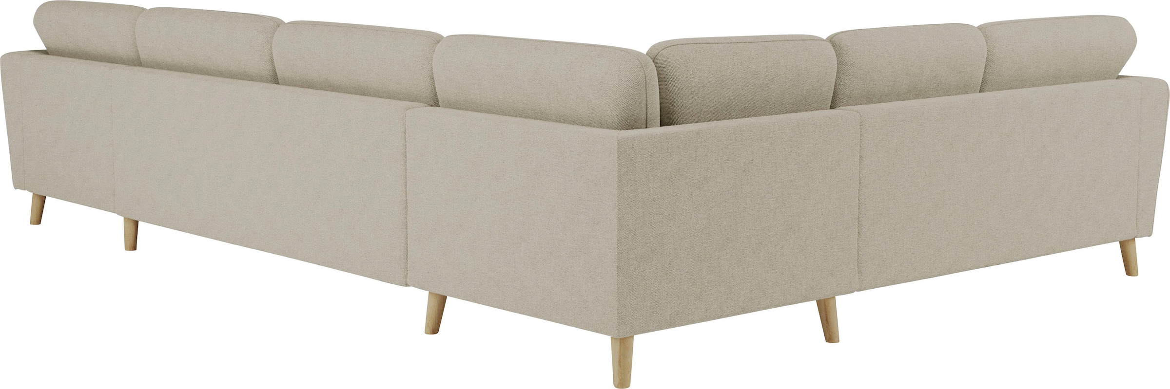 Home affaire Paysage de salon »MARSEILLE XXL 349cm, U-Form, Ottomane rechts/links wählbar« Massivholzbeine Eiche, Landhausstil, Wellenunterfederung