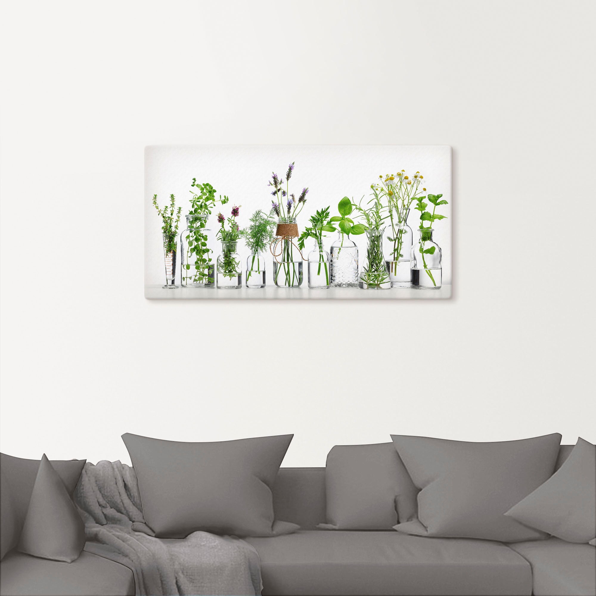 Artland Fresque murale »Öle mit Kräutern« Images d'herbes aromatiques 1 cuis tlg. en image alu, toile, poster, autocollant mural en différentes tailles