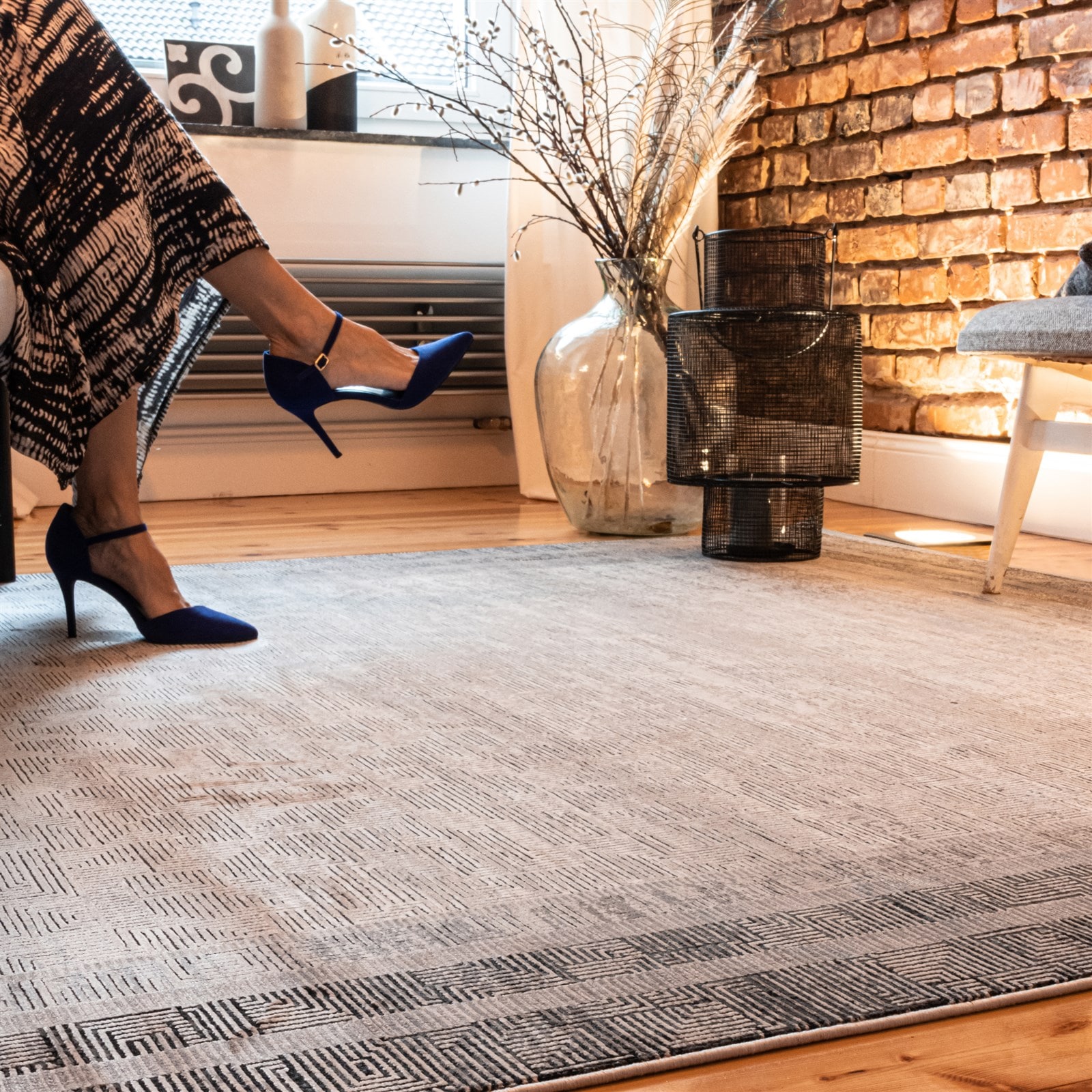 Kayoom Teppich »Elles 212« rechteckig 9 mm Höhe Kurzflor, Vintage, Modernes Muster, Deko, Viskose