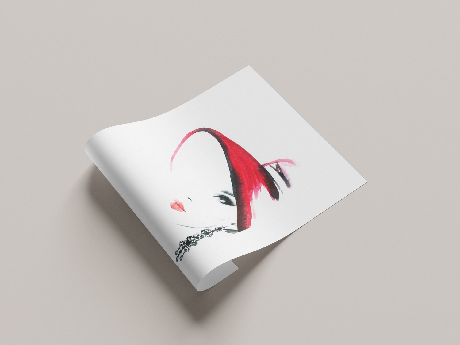 GOODproduct Poster »Frau mit Hut und Ohrring« Bilder von Frauen | Fashion | Frau | Magazincover | Mode | Modebilder 1 Stk. tlg. HD Premium Druck