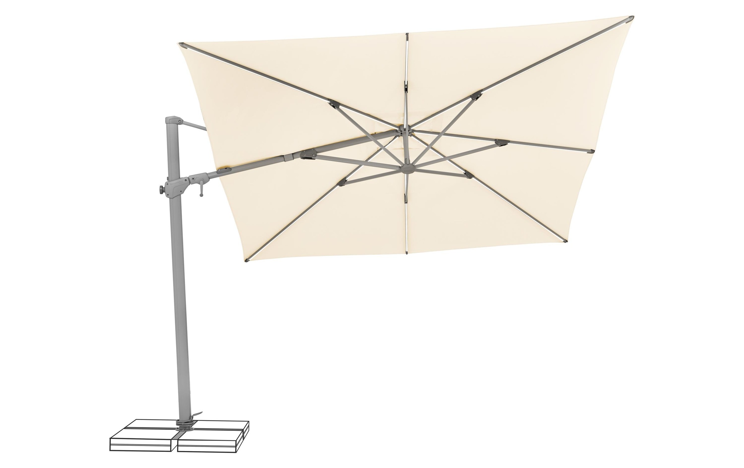   Parasol »Suncomfort by Glatz Varioflex Solar LED, 300 x 300 cm«