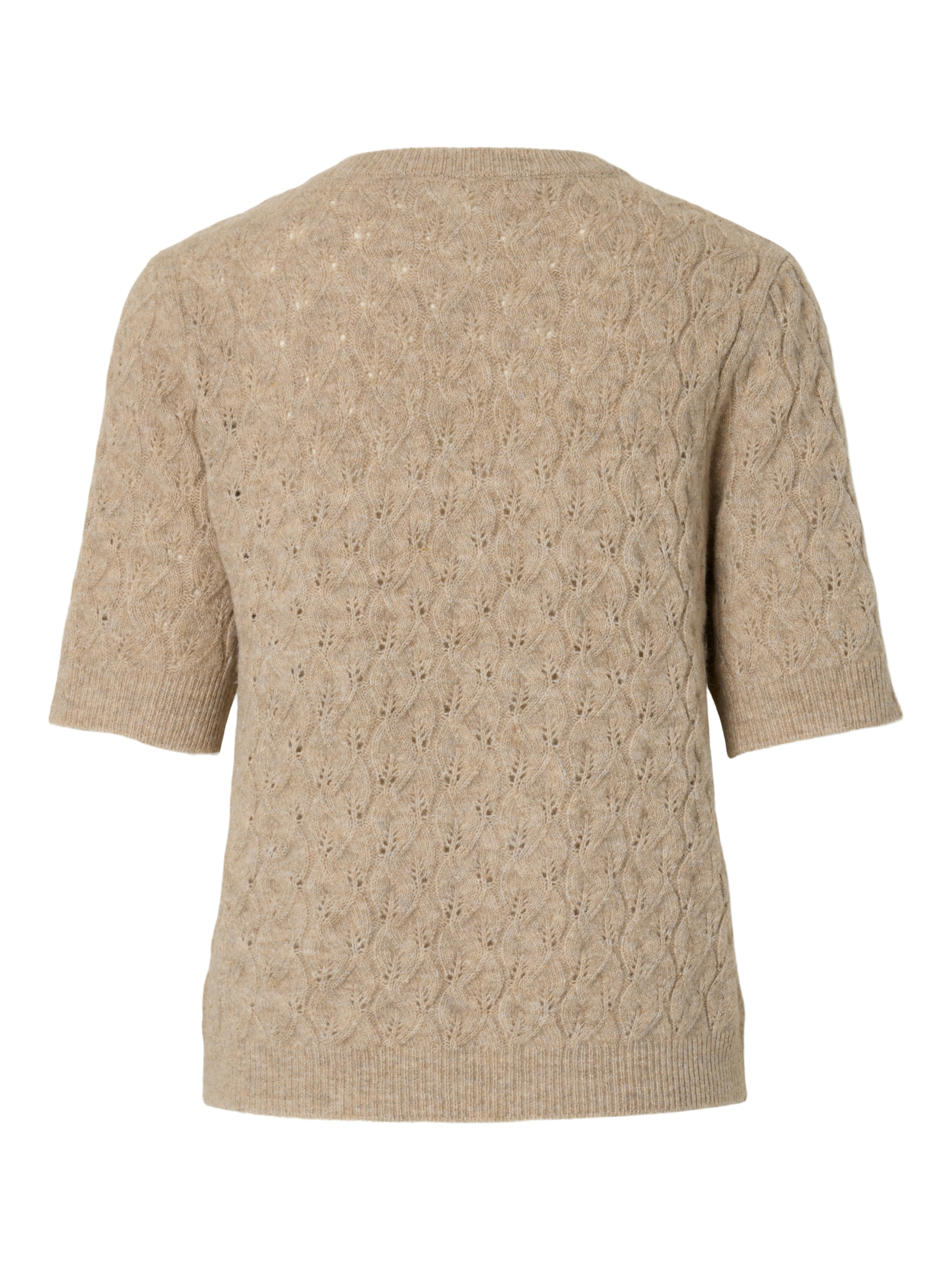 pieces Pull en tricot »PCLELOU SS O-NECK KNIT NOOS BC« mit Ajourmuster