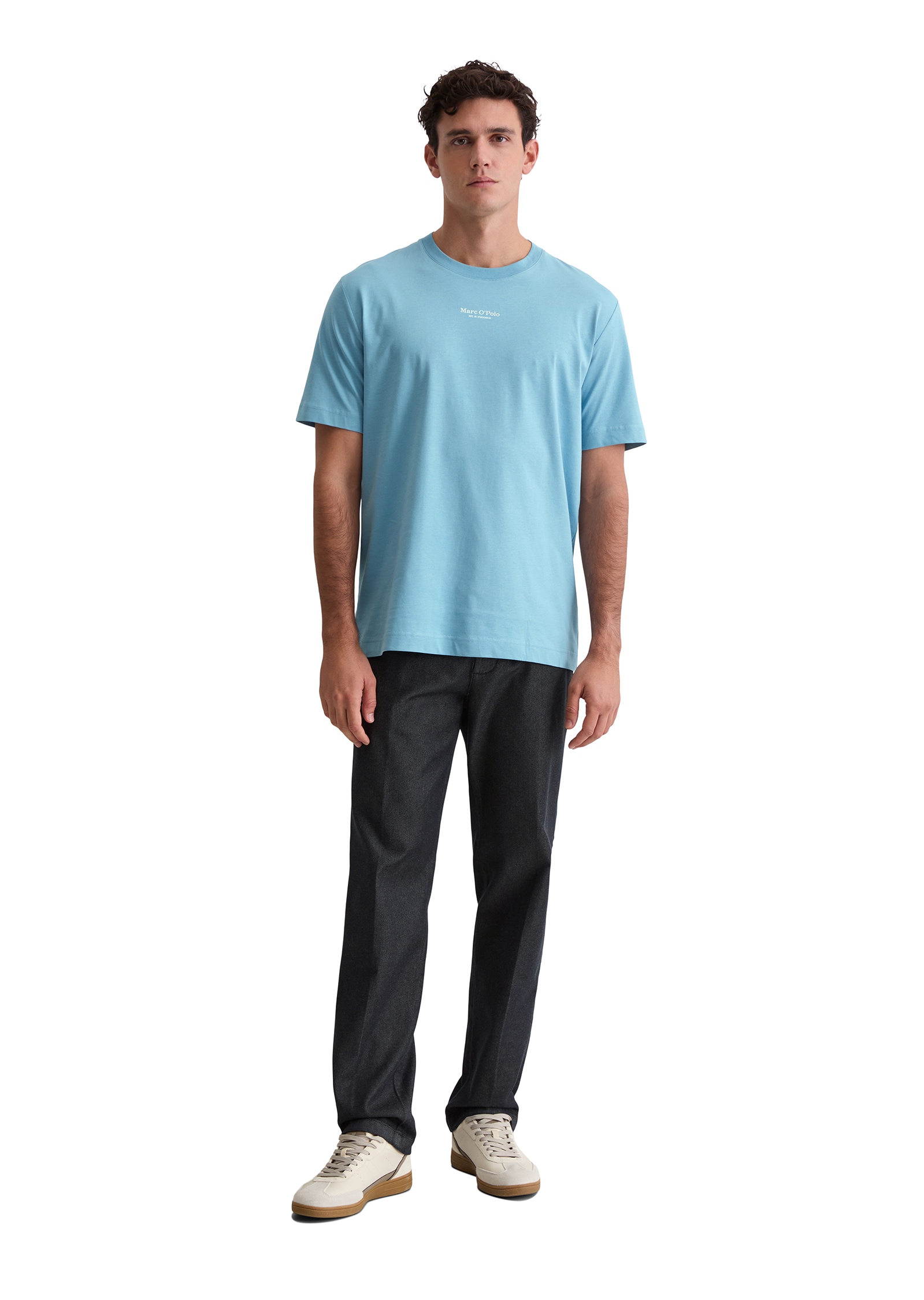 Marc O'Polo T-shirt ein kleines, dezentes Logo in Kontrastfarbe ziert die Brust
