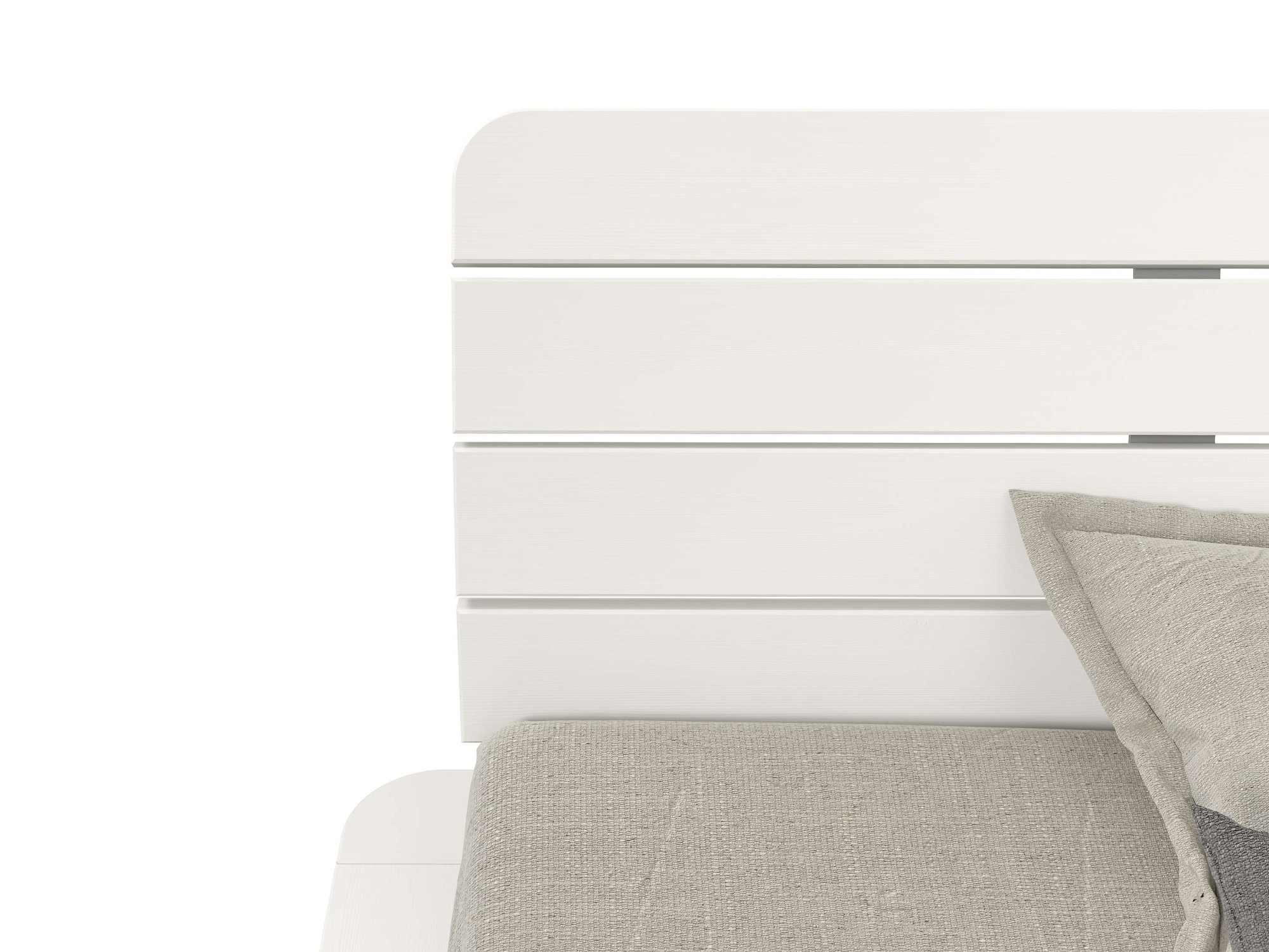 GOODproduct Lit en bois massif »Antri, Futonbett, ergonomisch geformtes Kopfteil, stilvolles Design« Rahmen zur Ablage von Smartphone, mit Lattenrost, Bettkasten optional