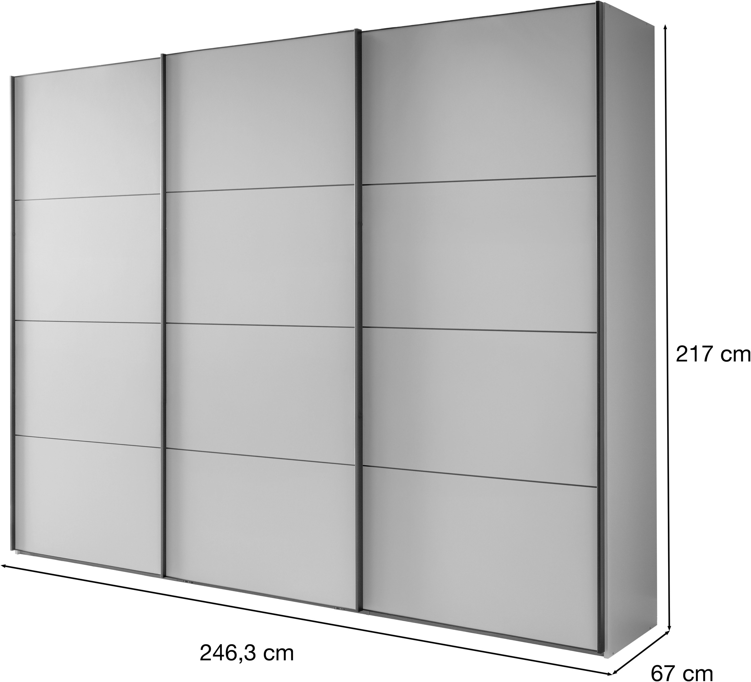 WIEMANN Armoire à portes coulissantes »Phoenix, Made in Germany, modernes Design, Highlight, Blickfang« Viele Farbkombinationen, in 4 Breiten und in 2 Höhen erhältlich,  maximaler Staurraum, inkl.Einlegeböden, Wäscheböden u. Dämpfer