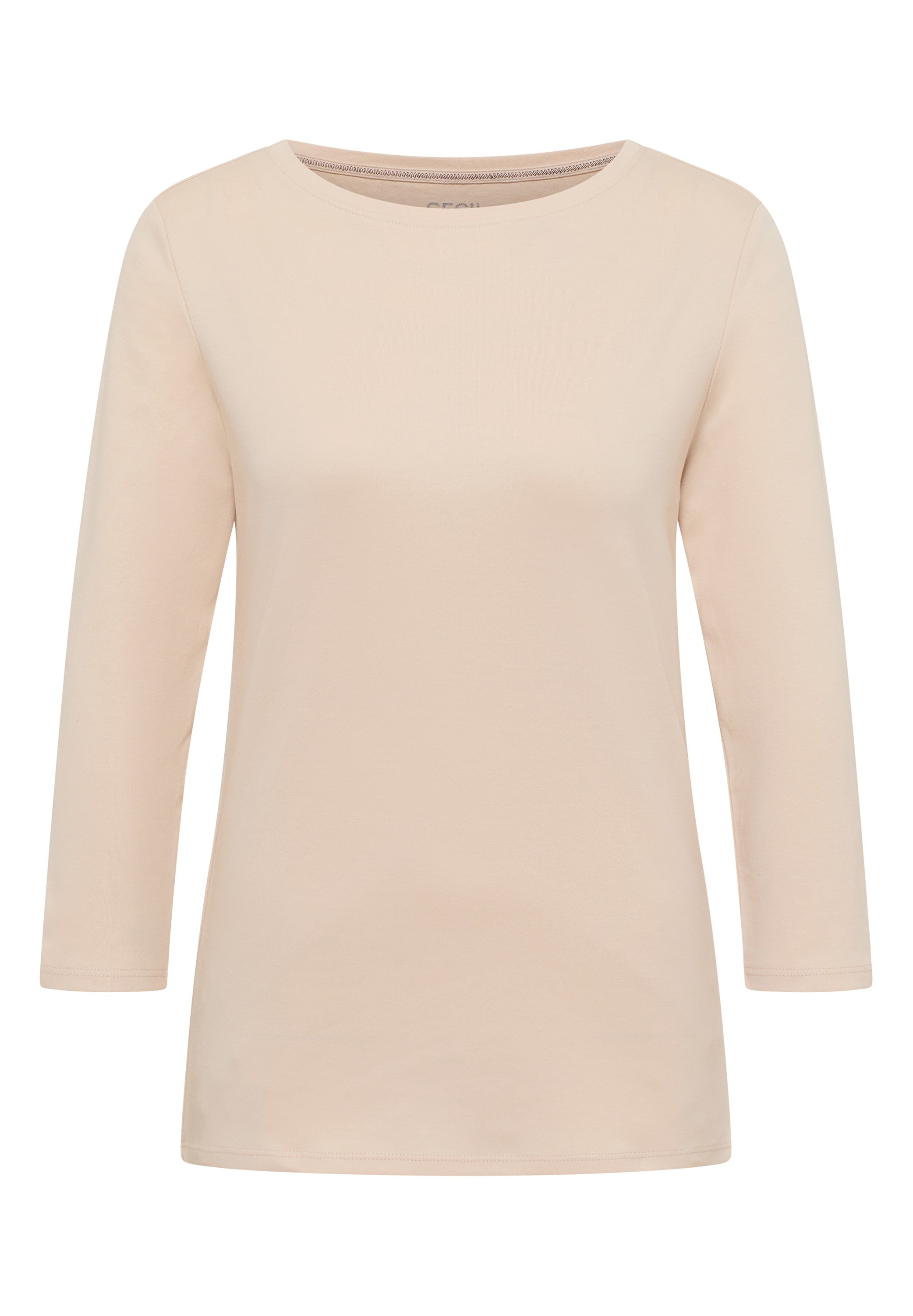 Cecil T-shirt à manches 3/4 »Basic Boatneck« mit U-Boot-Ausschnitt, unifarben