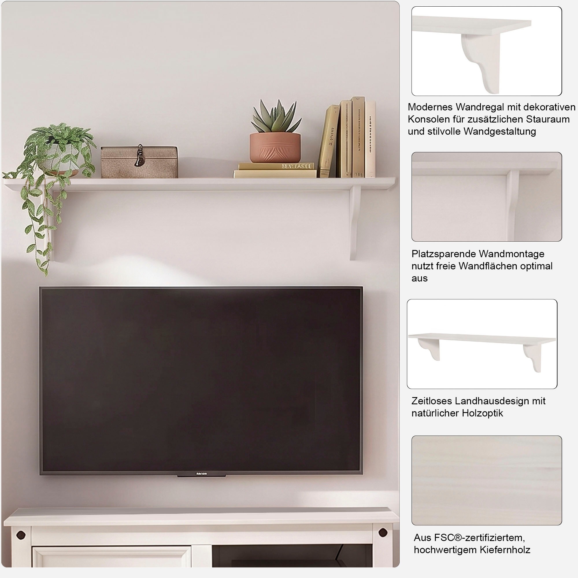 GOODproduct Tableau mural »Mexico« en pin massif, en différentes variantes de couleur