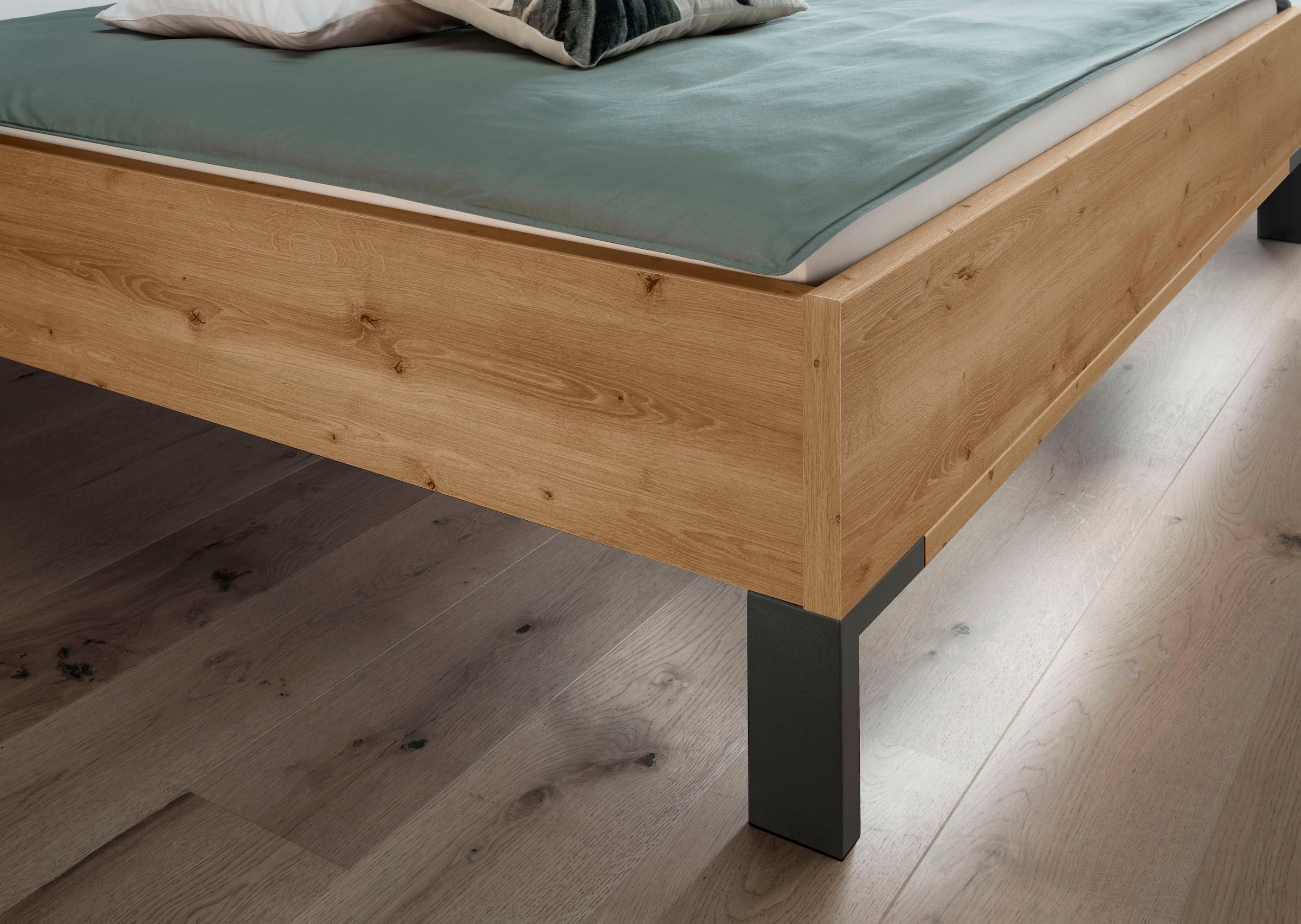 WIEMANN Lit futon »Monaco, Bettgestell, Bettrahmen, komfortables Polsterkopfteil« 4-fache Liegehöhenverstellung, MADE IN GERMANY,  Polsterkopfteil aus Kunstleder, verschiedene Grössen, in Komforthöhe