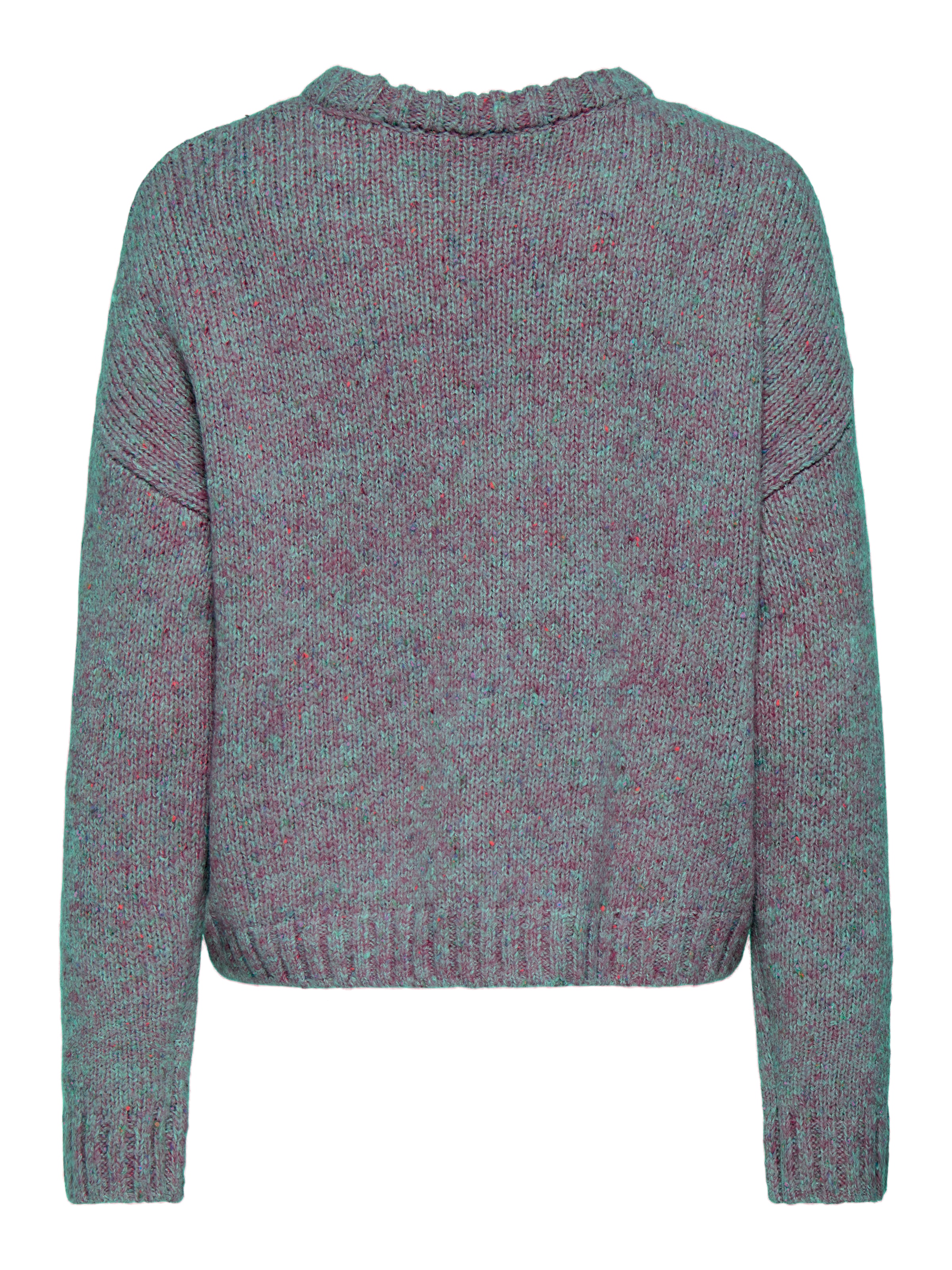 ONLY Pull en tricot »ONLSMILLA LS LOOSE O-NECK CS KNT« Materialmix, verkürzte Form