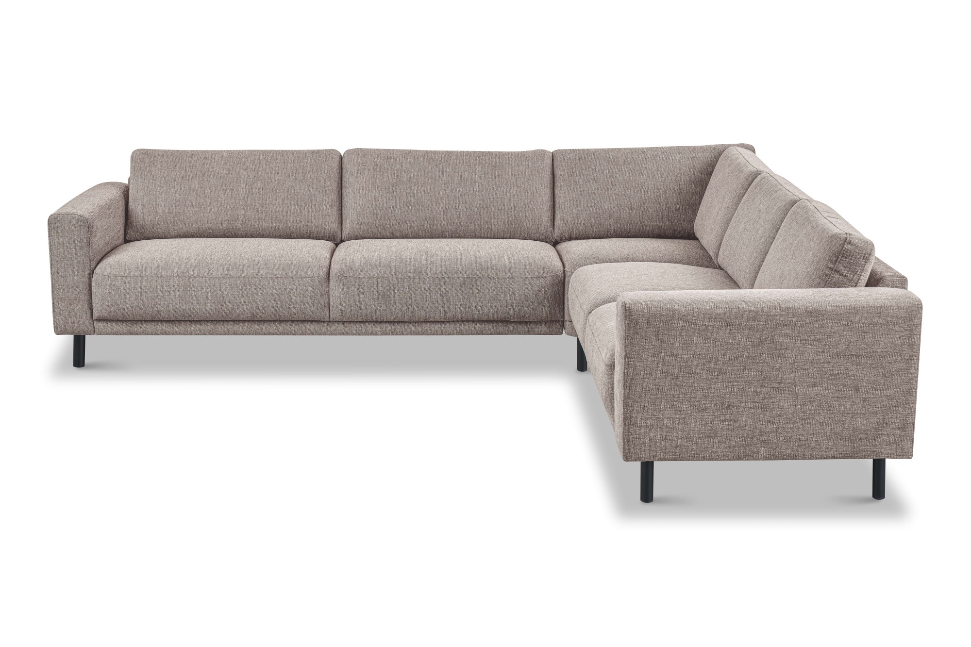 GOODproduct Canapé d'angle »Sveeva, L-Form, B.288 cm, schwarze Metallfüsse« tissu tissé durable, avec suspension ondulée, plusieurs couleurs