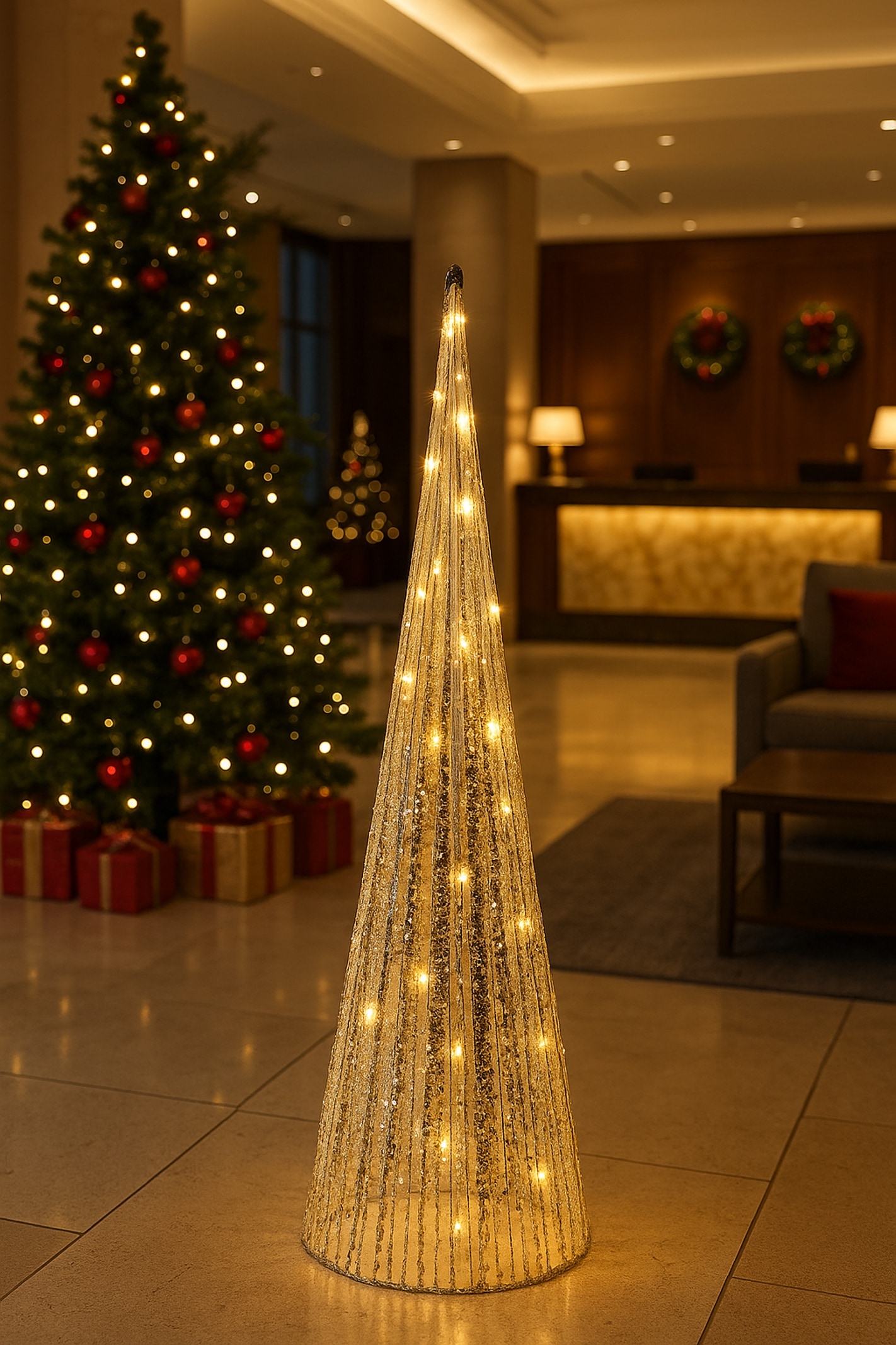 I.GE.A. Figurine décorative LED »LED-Weihnachtspyramide« avec minuterie pyramide lumineuse sapin de Noël décoration de Noël