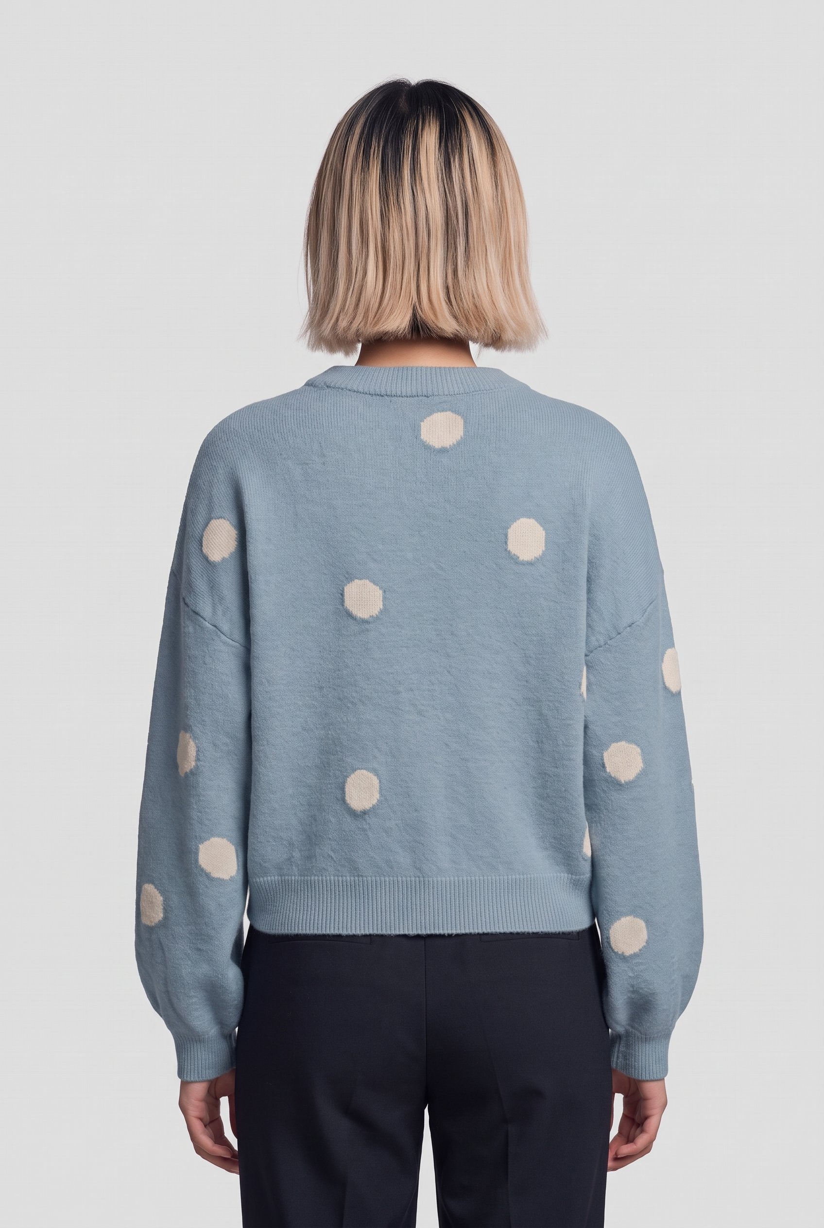 ONLY Pull en tricot »ONLRICA LS DETAIL O-NECK CC KNT« mélange de matériaux, coupe régulière