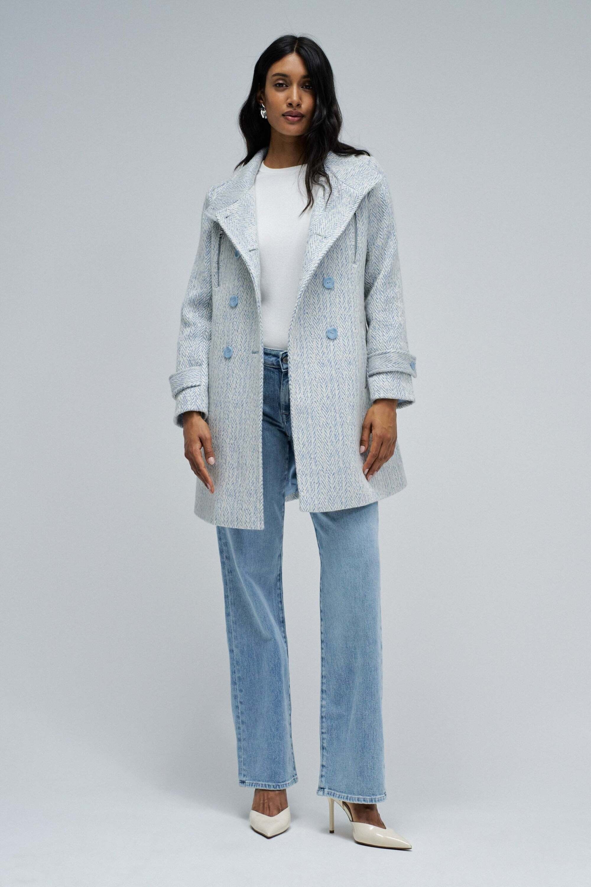 Salsa Wolljacke »Salsa Jeans Mantel mit Wollanteil Grace Long Woolen Coat«