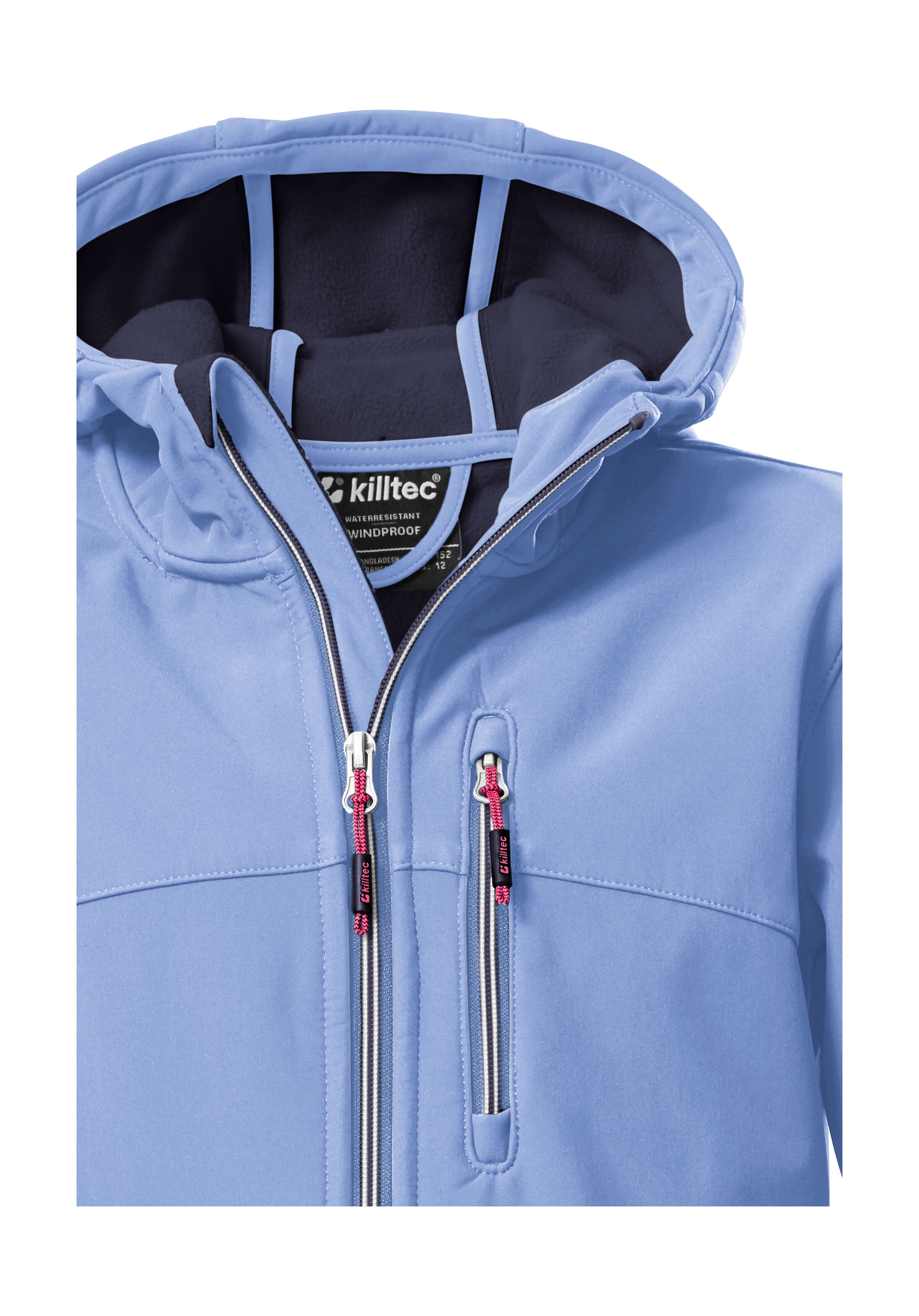 Killtec Softshelljacke »Girls Softshelljacke« Wasserabweisend, verstellbare Kapuze u Ärmel, Fleece-Innenfutter