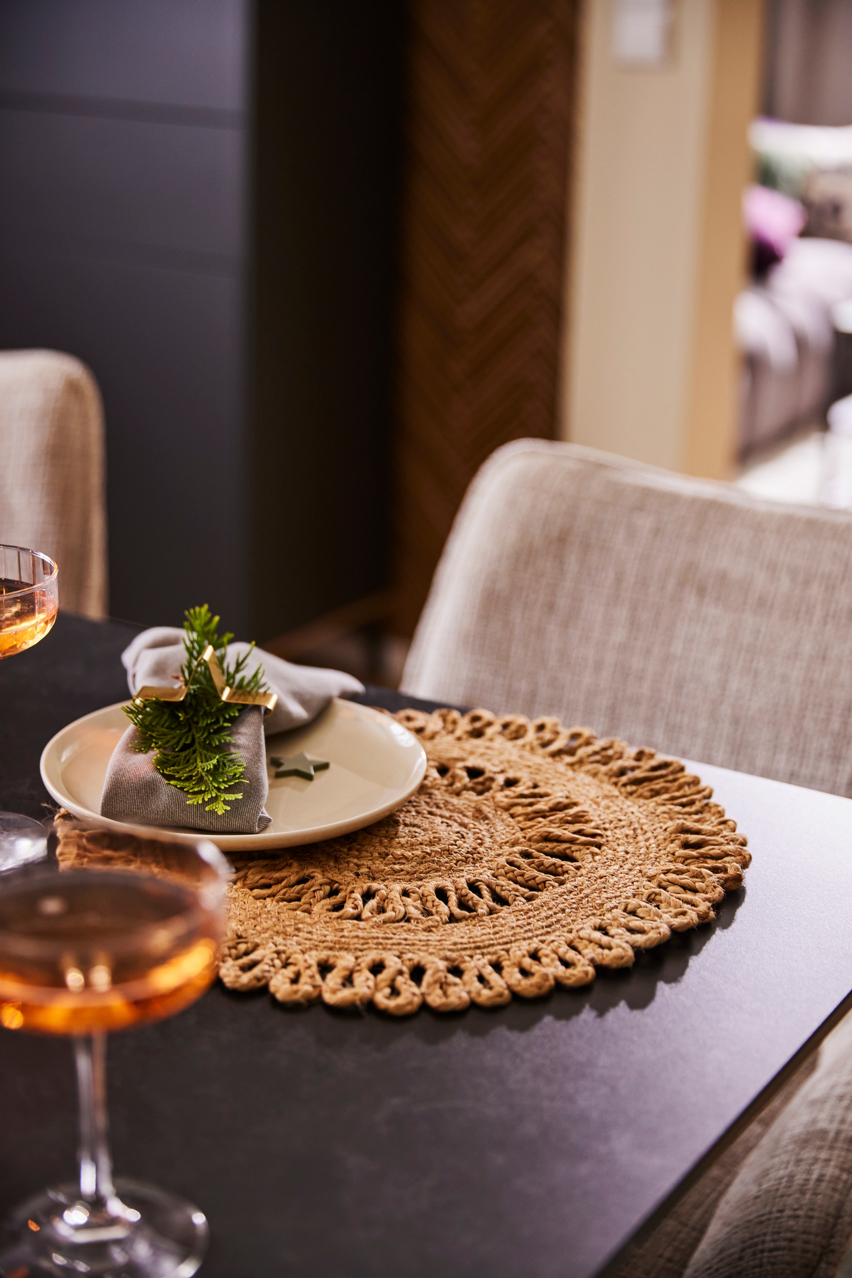 my home Set de table »Aimka« Handgefertigt, 35x35, rund