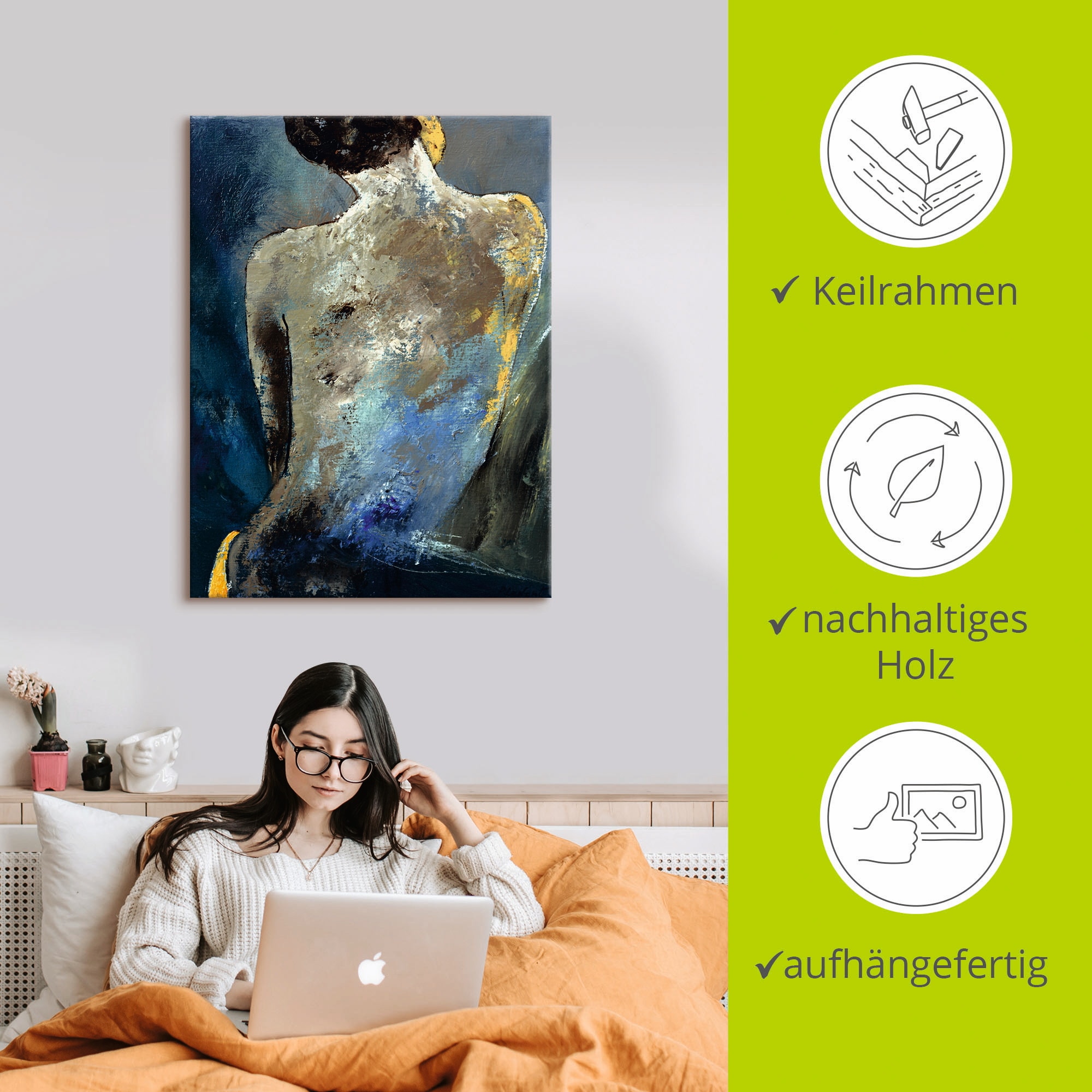 Artland Leinwandbild »Rücken einer Nackten« Frau 1 Stk. tlg. auf Holzrahmen gespannt