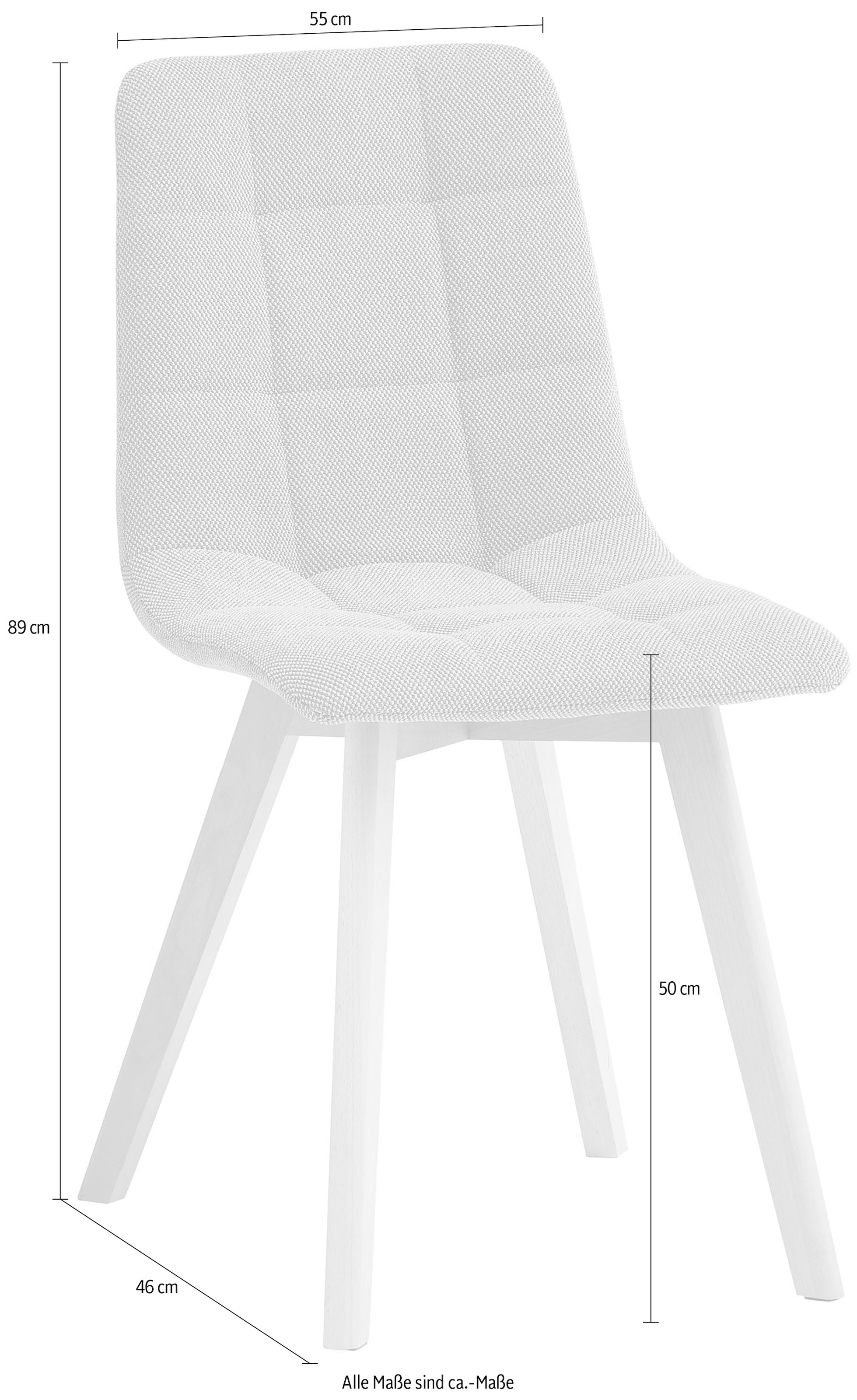 Stolkom Chaise à 4 pieds (Ensemble) 2 cuislargeur 55 cm, piétement 4 pieds en bois massif
