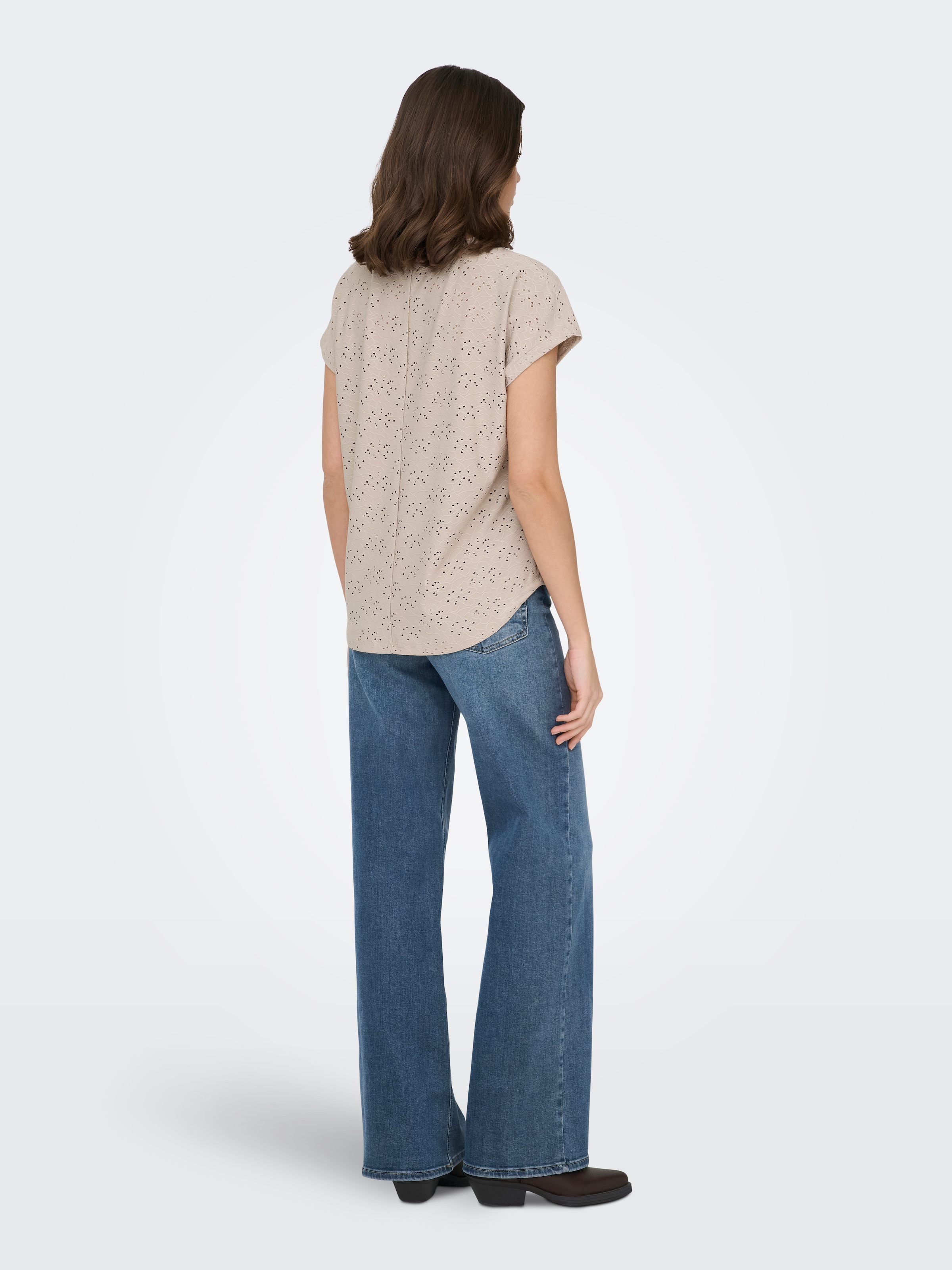 ONLY T-shirt à manches courtes »ONLSMILLA LIFE S/S TOP JRS NOOS« regular fit, modisch, Single Jersey, Materialmix, Rundhals