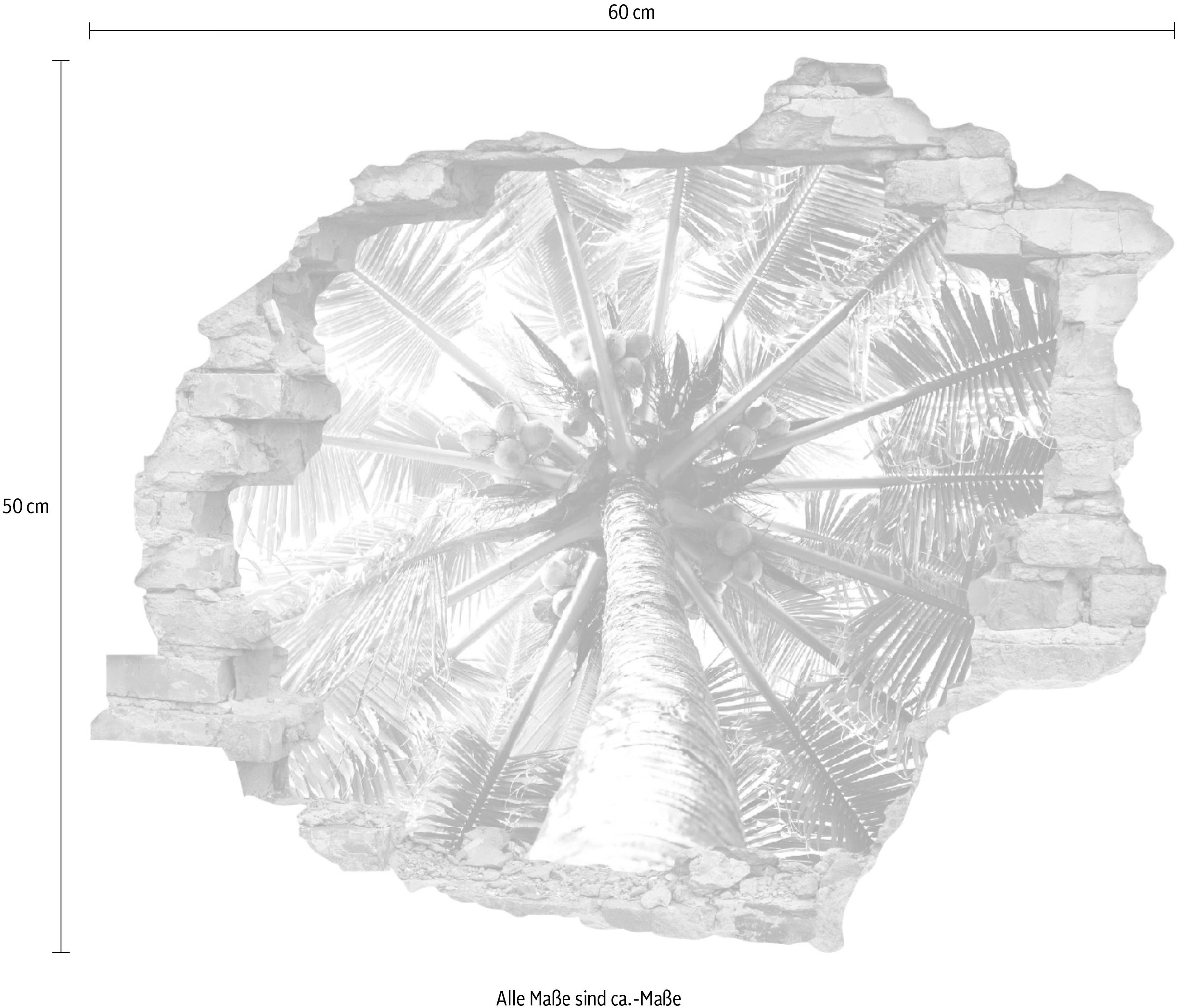 queence Wandtattoo »Palme« Wandsticker, Wandbild, selbstklebend, 3D, Wanddurchbruch