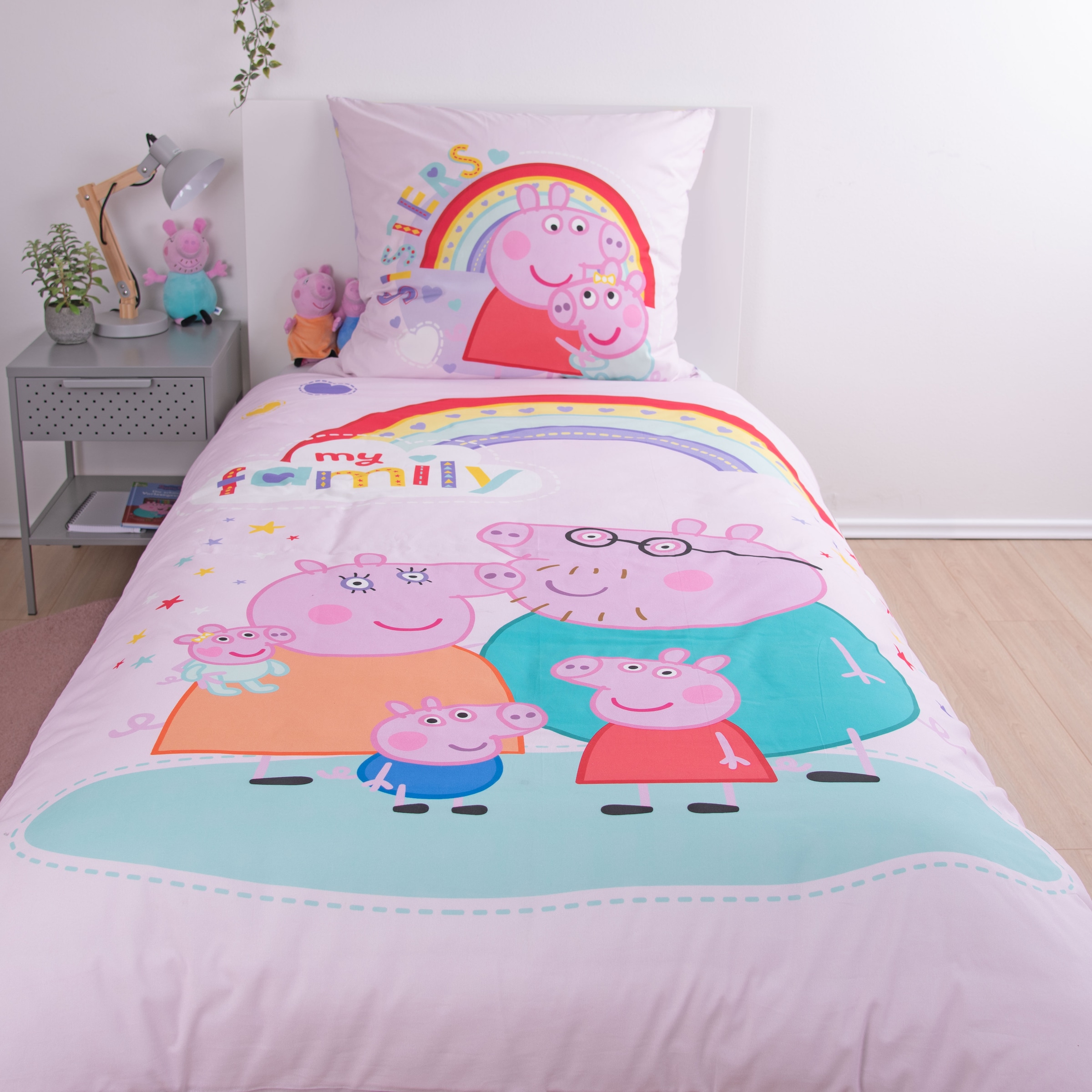 Peppa Pig Linge de lit réversible »Peppa Pig« 2 cuis avec design joyeux