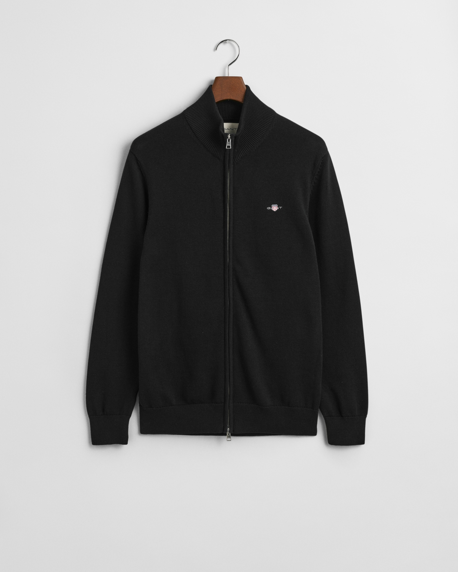 Gant Cardigan »CASUAL COTTON ZIP CARDIGAN« avec bord-côte au col montant, aux manches et à l'ourlet