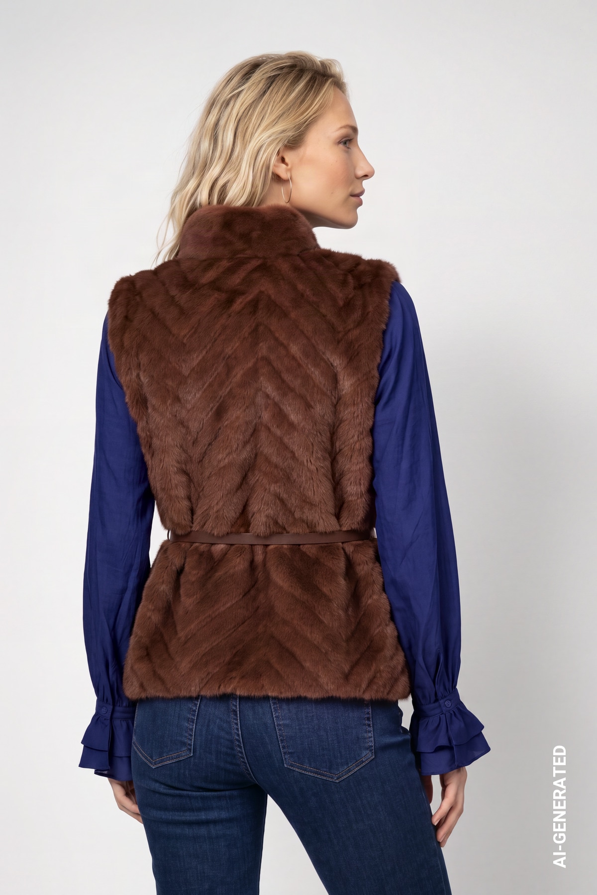 Monari Gilet en imitation fourrure »Weste fake fur« Regular fit mit Stehkragen
