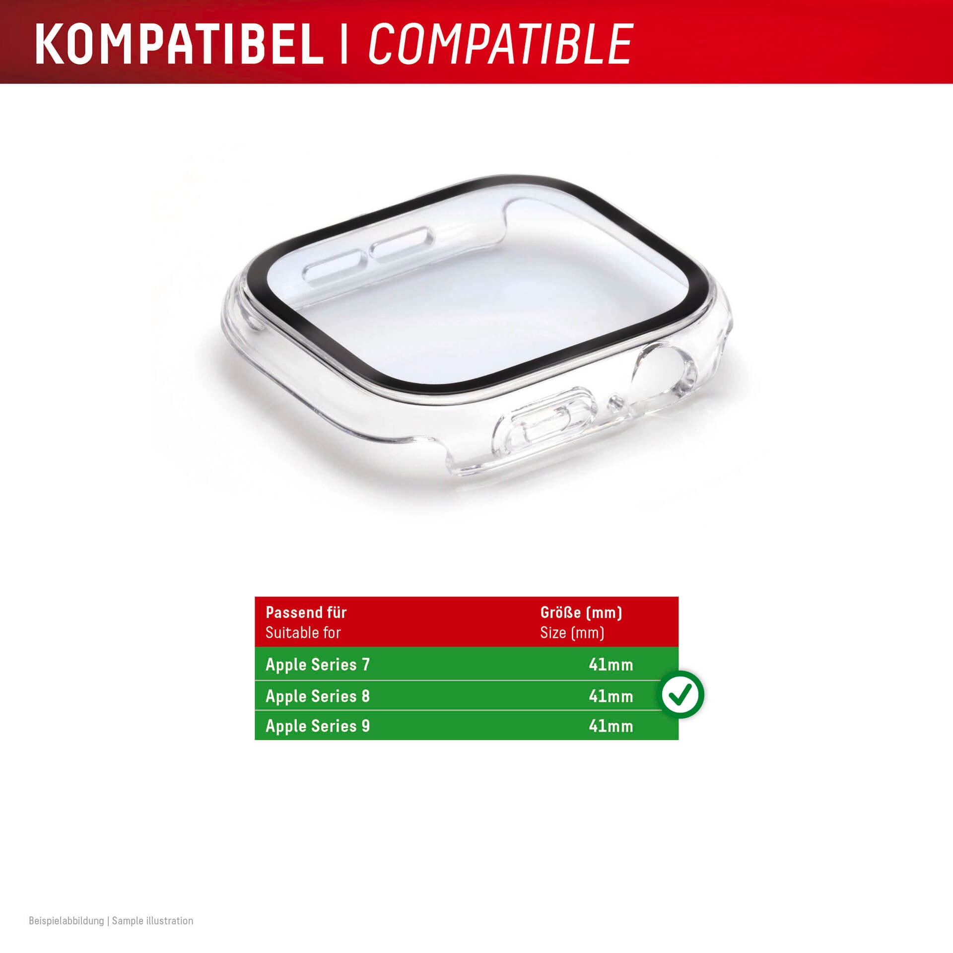 Displex Verre de protection d'écran »Smartwatch Glass All-In-One Protector Full Body« für Apple Watch Series 7 41 mm;Apple Watch Series 8 41 mm;Apple Watch Series 9 41 mm Displayschutzfolie, Schutzfolie, Bildschirmschutz, kratz- & stossfest