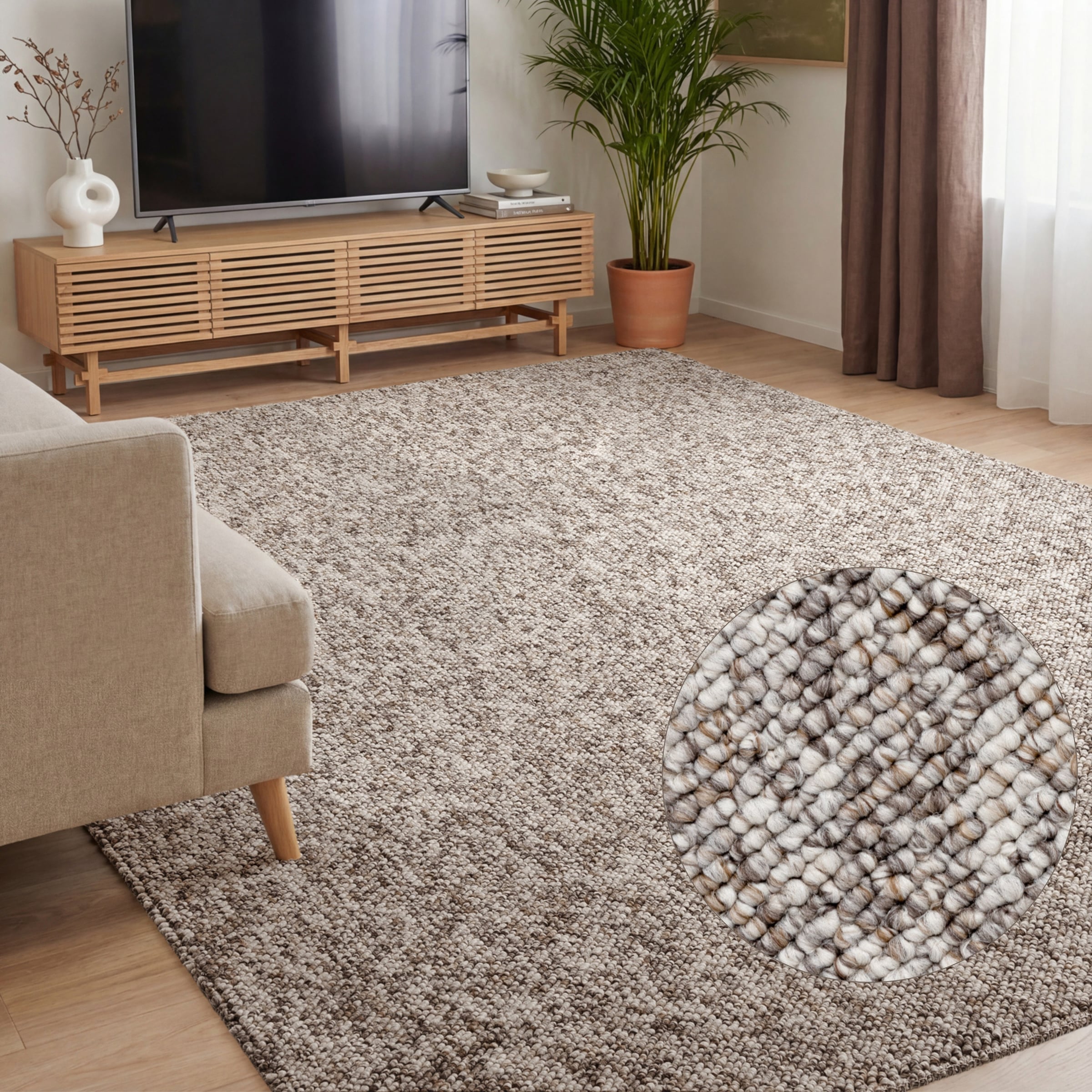 ELLE DECORATION Tapis »Rocco« Rectangulaire 10 mm Höhe Läufer, waschbar, Wohnzimmer, Esszimmer, Woll-Optik