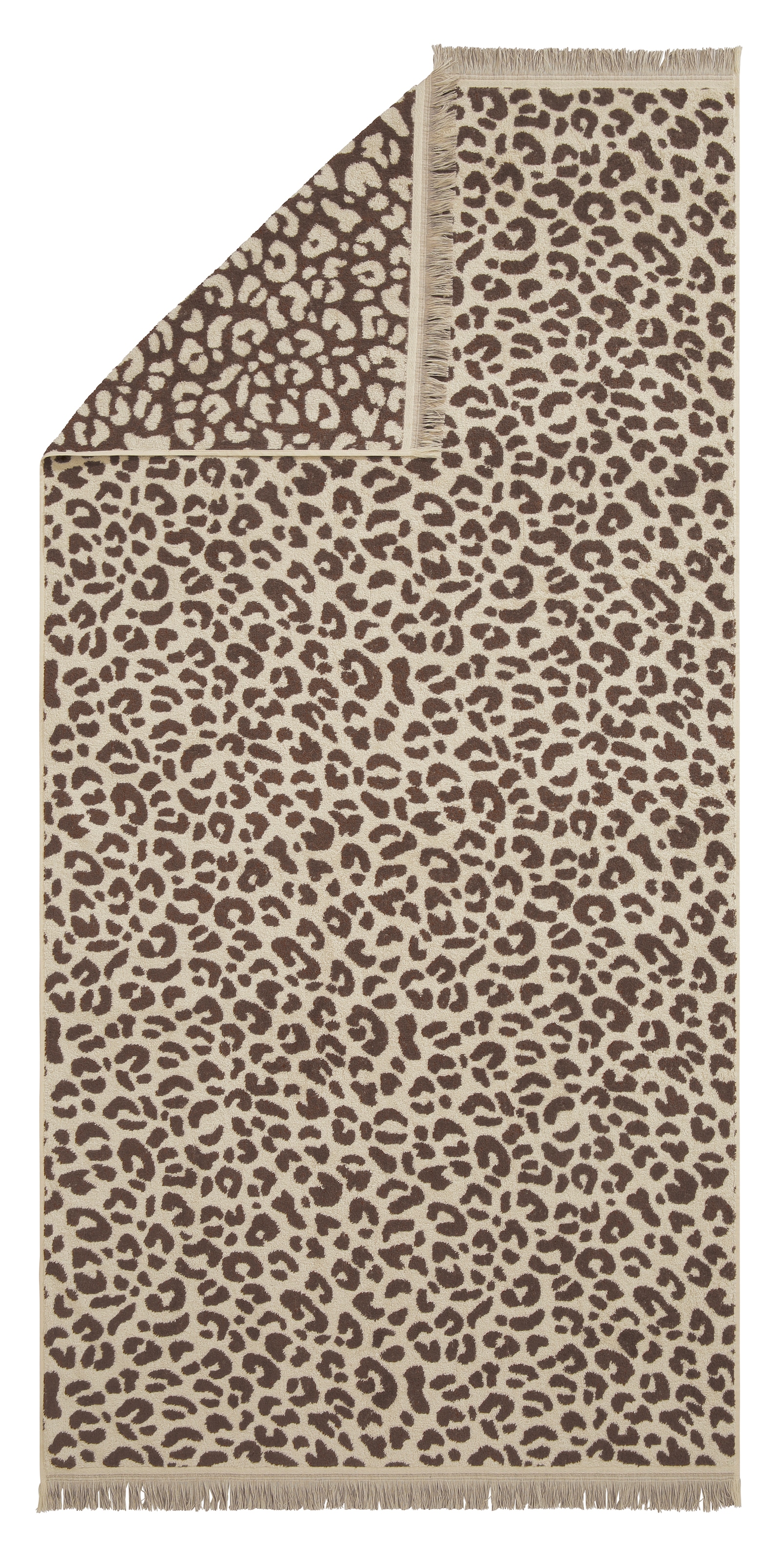 GOODproduct Strandtuch »Tiffani, Leopardenmuster, Premium Strandtücher 2-tlg, 500 gr/m²« 90x180 cm, Animal Print, Leo, modern, Urlaub, mit Fransen