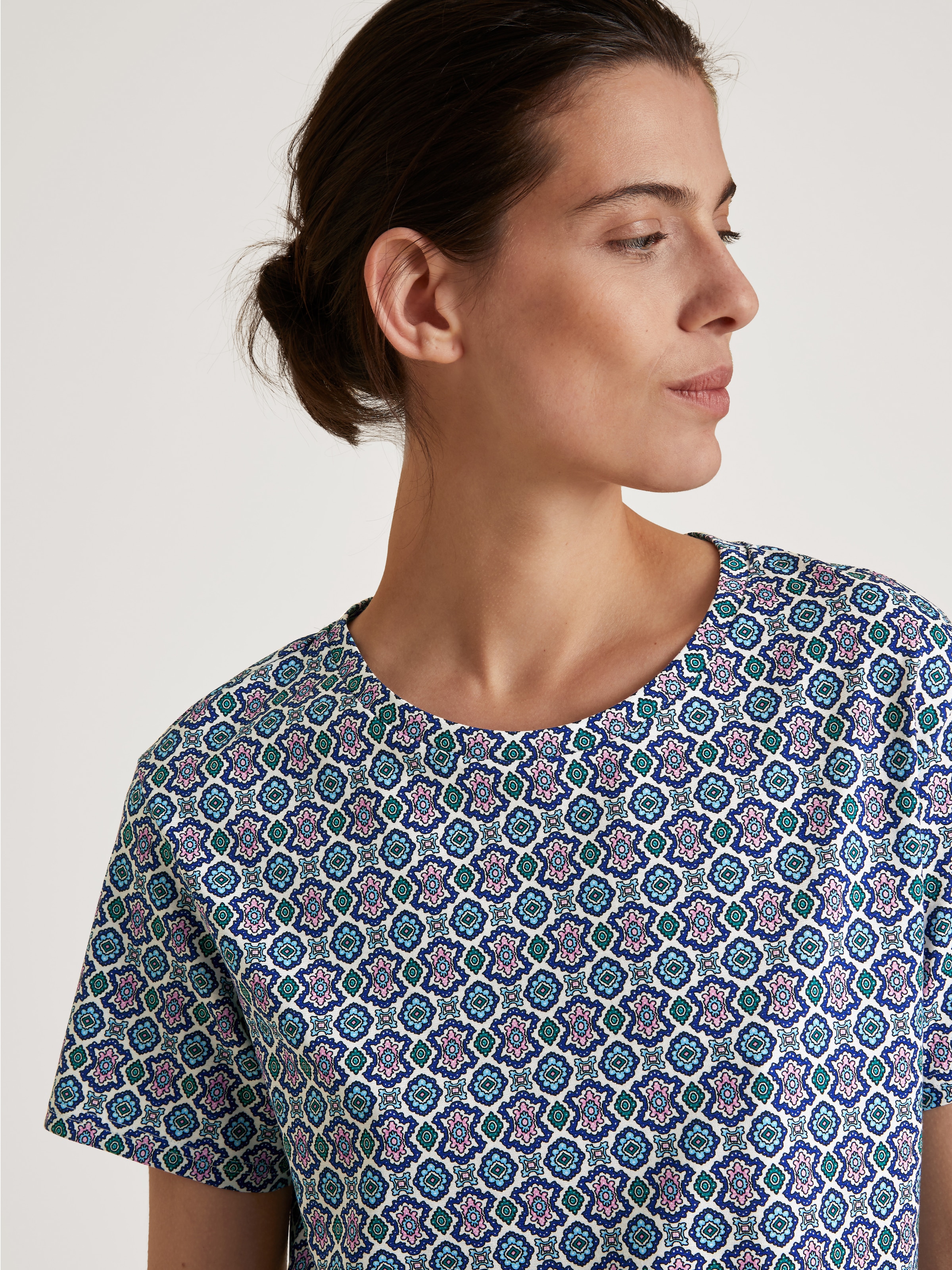 CALIDA Capri-Pyjama »Spring Nights« 2 tlg. Rundhals, Kurzarm, Loose Fit, Pure Cotton, atmungsaktiv