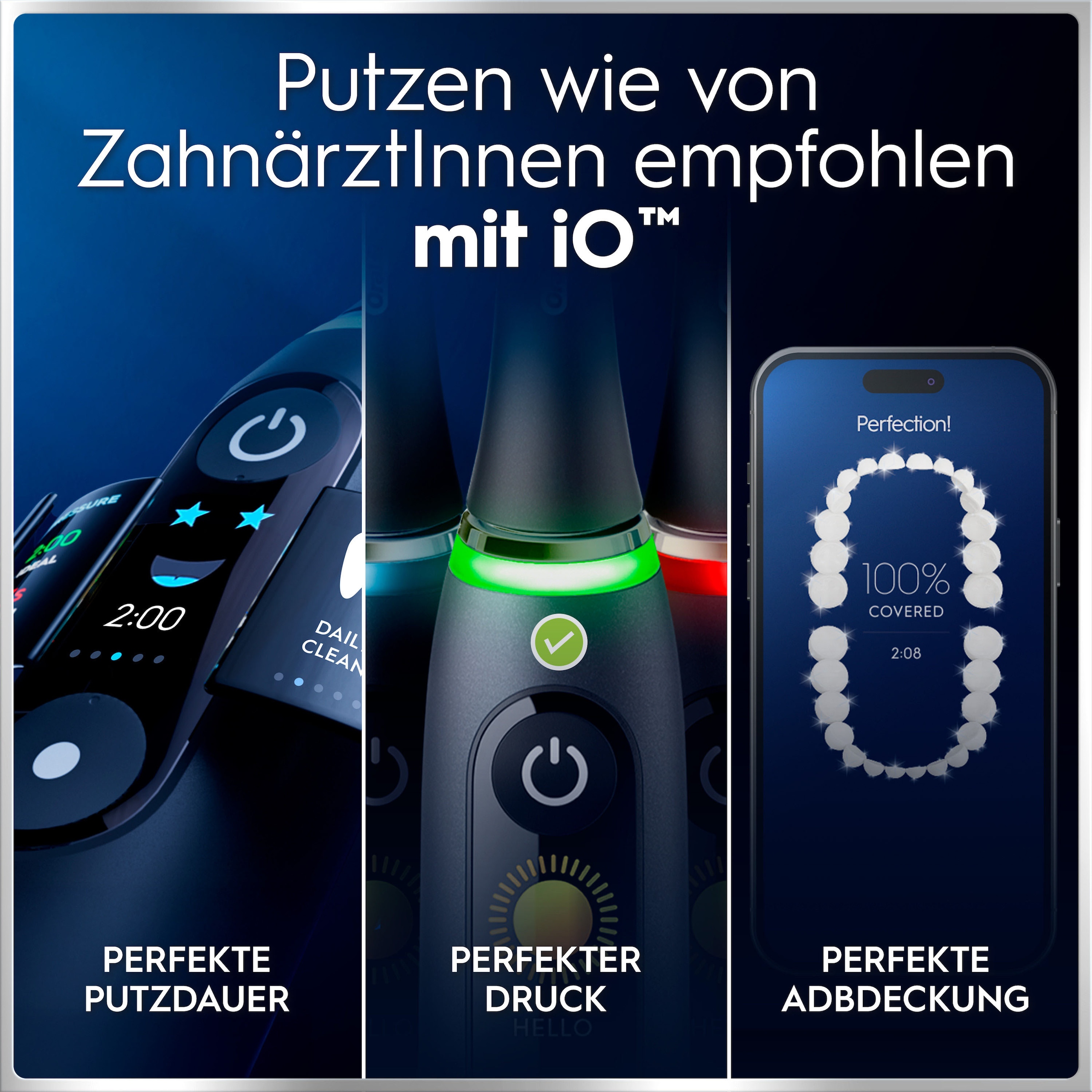 Oral-B Brosse à dents électrique »iO 6« 2 cuis Aufsteckbürsten avec technologie magnétique, écran, 5 modes de brossage, étui de voyage