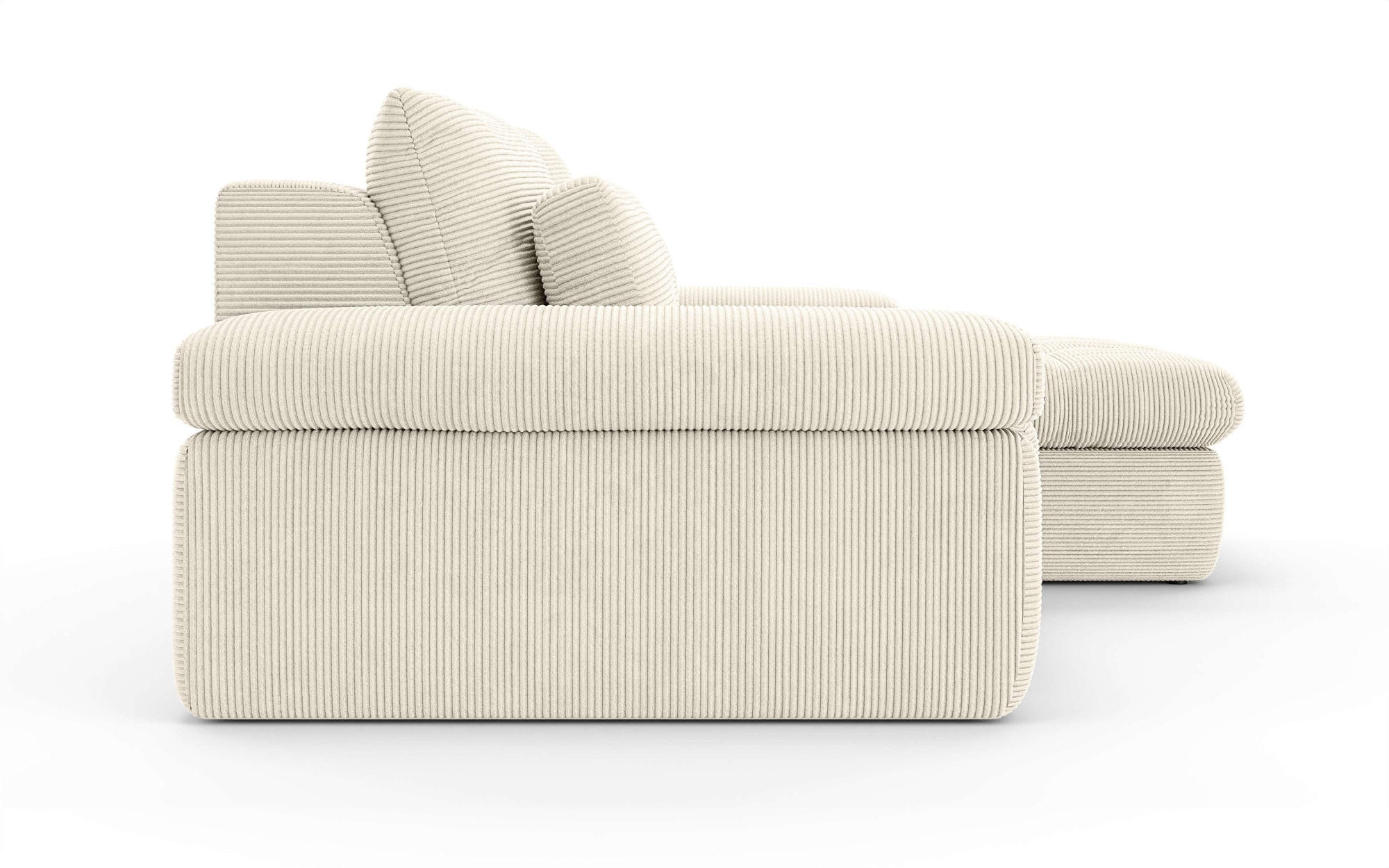 Home affaire Canapé d'angle »ALVERIE mit Recamiere, moderne Steppung, Masse: B/T/H 274/203/106 cm« L-Form mit Wellenunterfederung, mit 4 Rückenkissen, pflegeleicht Stoff