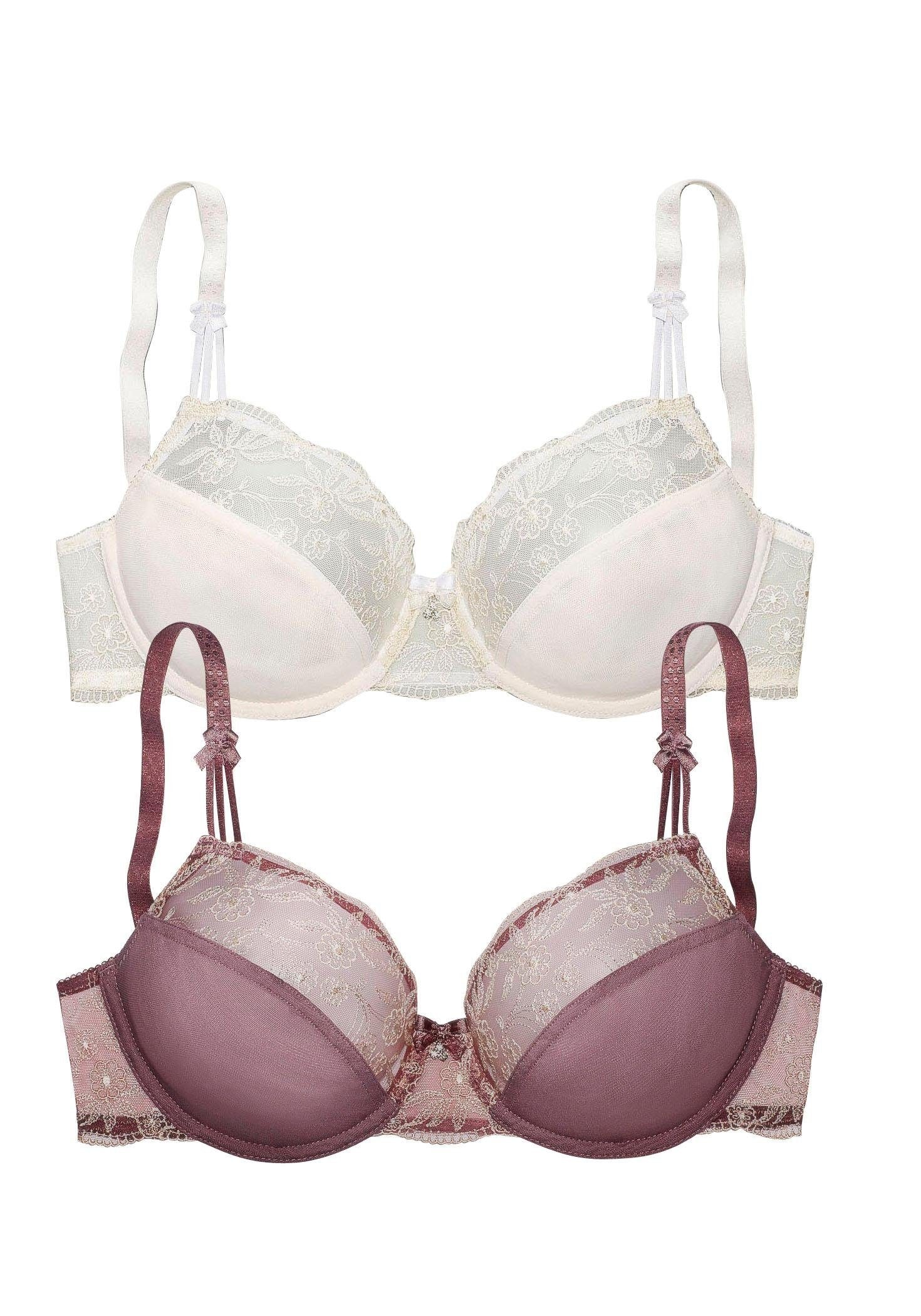 Nuance Bügel-BH Packung, 2 Stück,  mit schöner Stickereispitze, Dessous