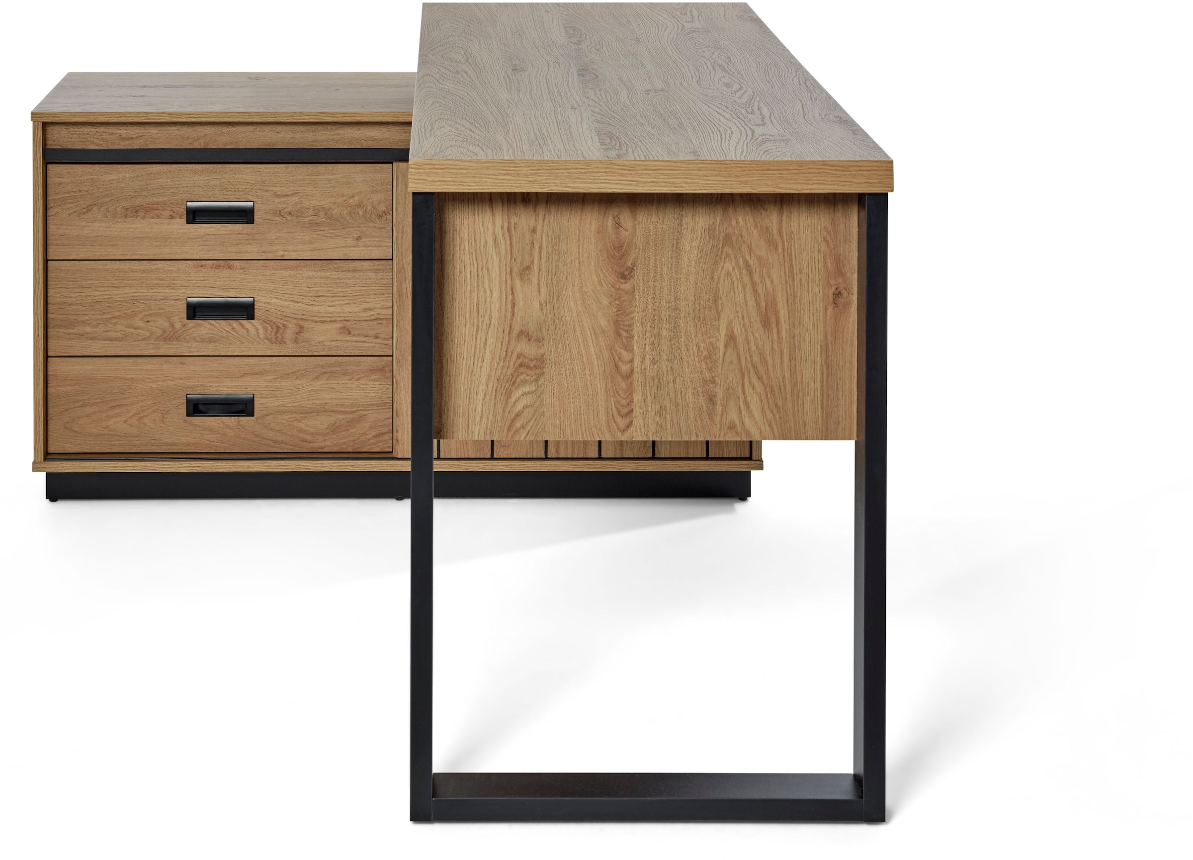 Jahnke Bureau d'angle »SLIDE C 150 E« 1 cuis tlg. montage réversible, avec porte coulissante, dimensions 150 x 116 cm