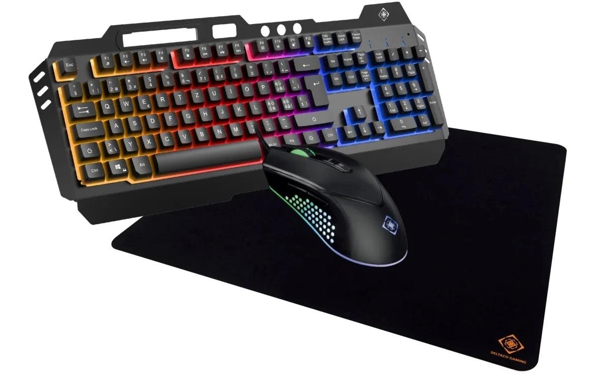 DELTACO Clavier de jeu »Set GAM-113 V2 3-in-1 RGB« ()