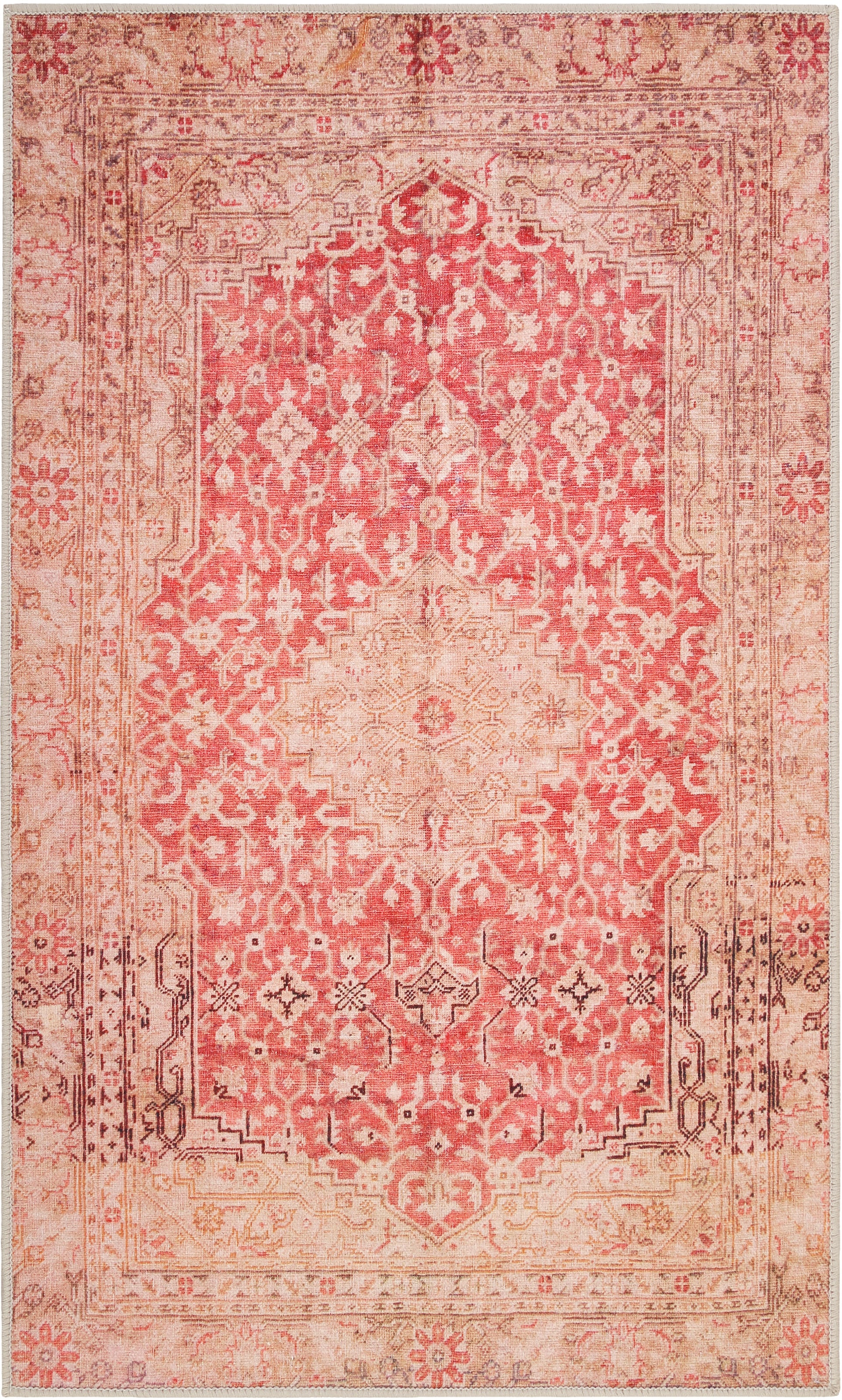 Wecon home Badematte »Polaroid« Höhe 6 mm rutschhemmend beschichtet fussbodenheizungsgeeignet | schnell trocknend Vintage Orient Stil, Badezimmerteppich, waschbar