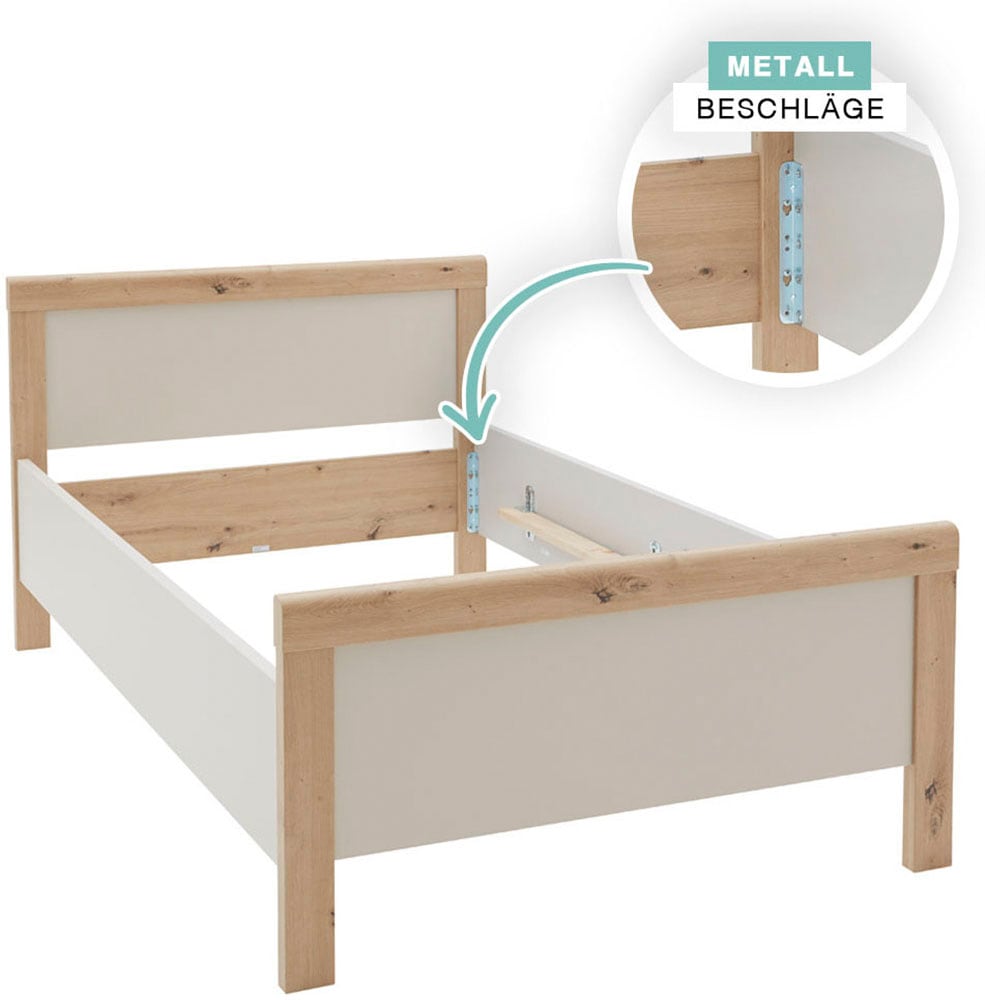 priess Lit simple »Warburg hochwertiges Komfortbett aus Deutschland« adapté pour cadre moteur, avec bords arrondis