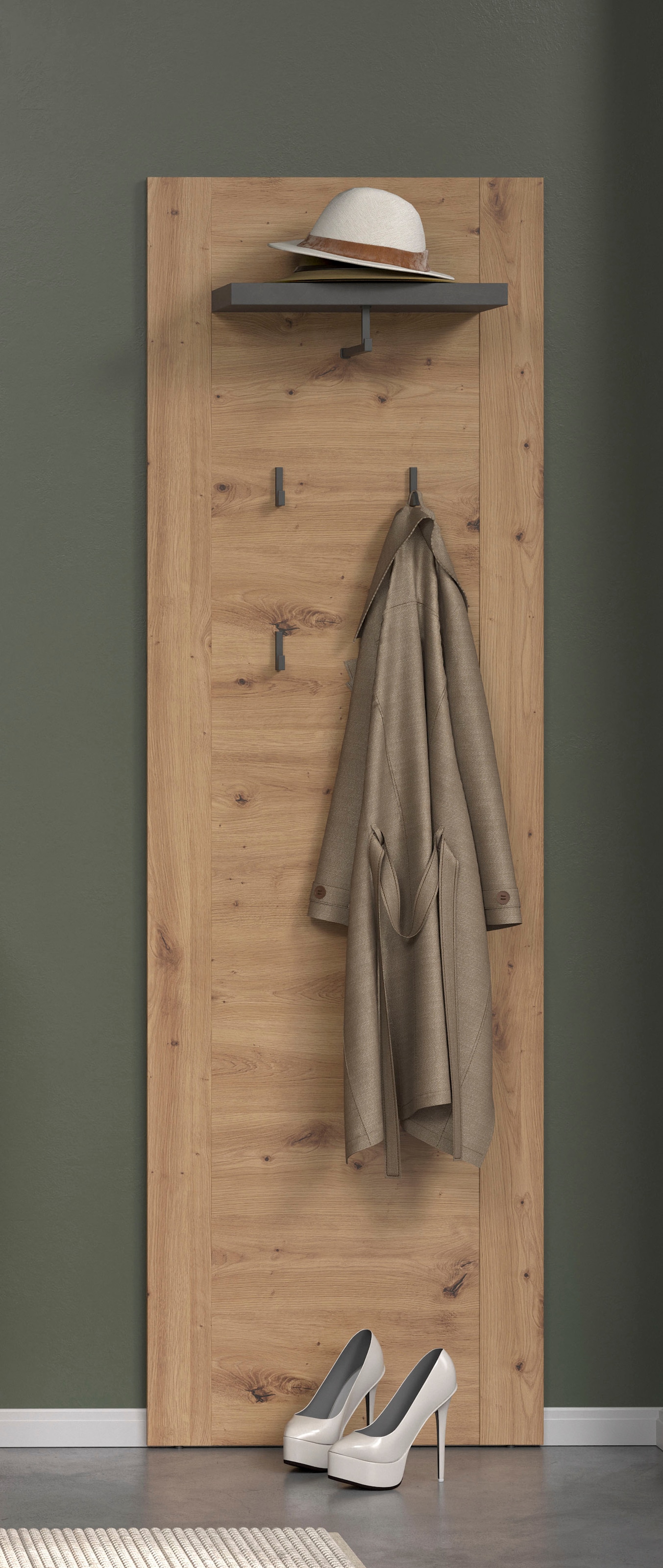 Home affaire Panneau de vestiaire »Ambres« Garderobenpaneel mit Ablage & Haken - (B/T/H) 62/26/199 cm