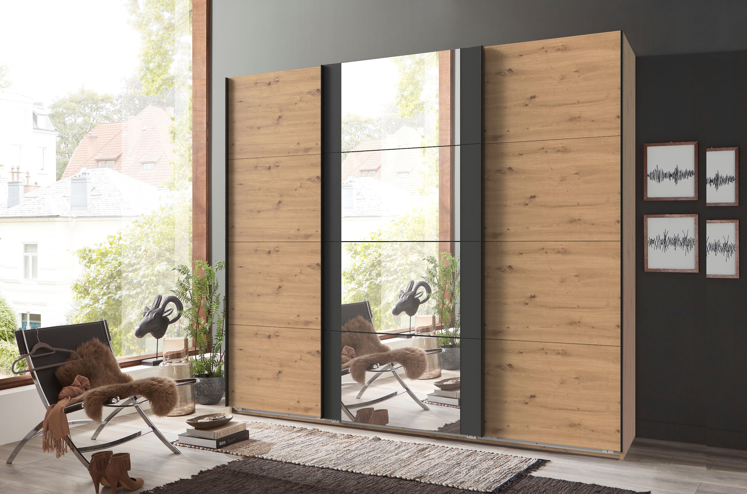 Wimex Armoire à portes coulissantes »Bern Schiebetürenschrank TOPSELLER« Schrank mit zusätzlicher Innenausstattung, Garderobe