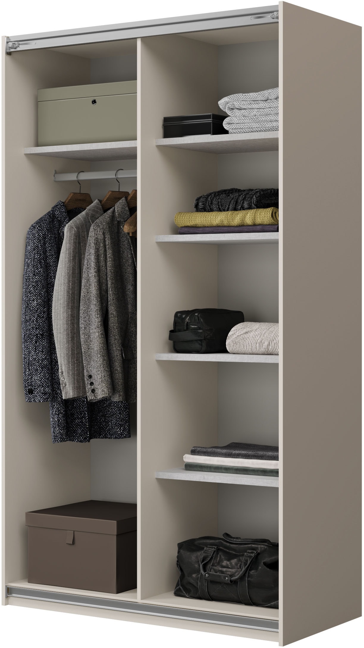 Home affaire Armoire à portes coulissantes »Cube Garderobenschrank incl.kompletter Innenausstattung« Moderner Kleiderschrank, Schiebetürenschrank, Garderobe