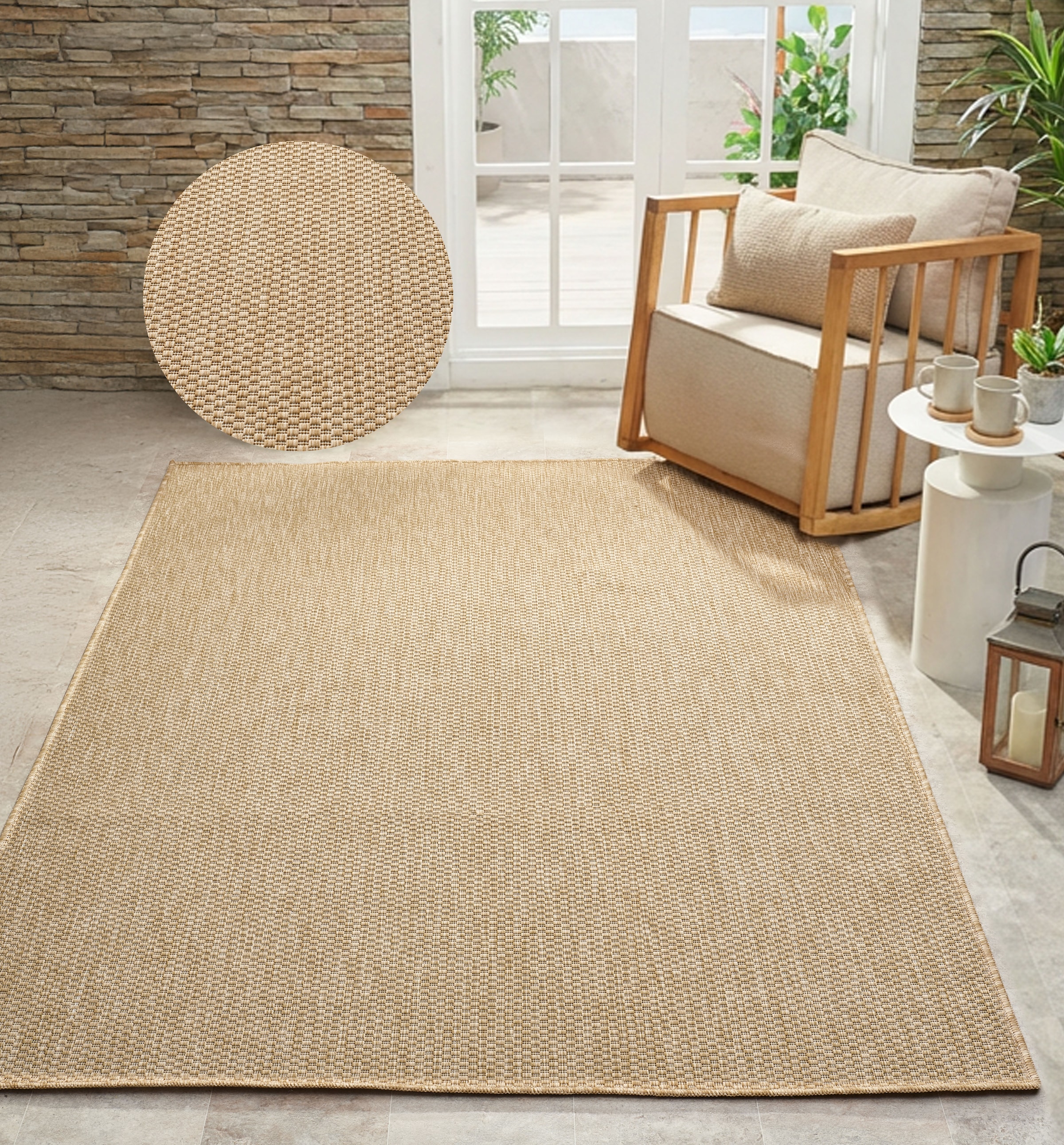 Bruno Banani Teppich »Venezia« rechteckig 4 mm Höhe In- und Outdoor geeignet, Sisal-Optik, Wetterfest & UV-beständig