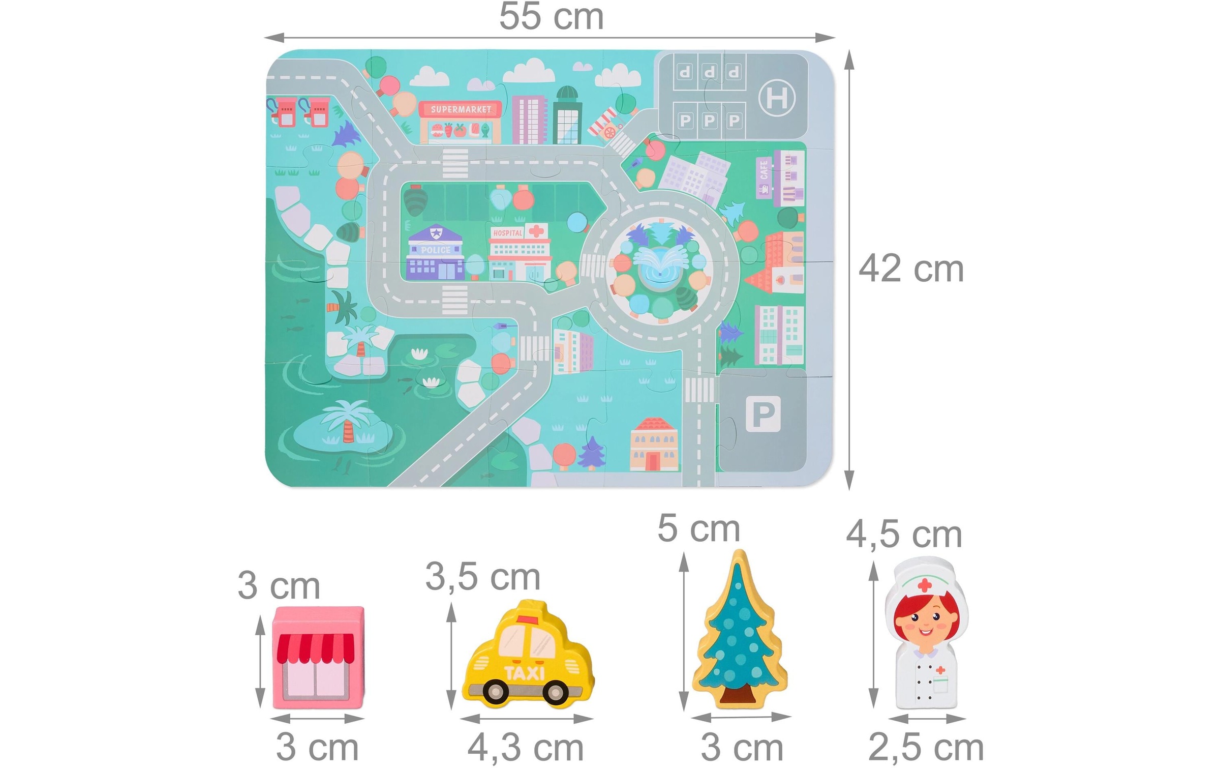 relaxdays Briques de jeu »Stadt im Set«