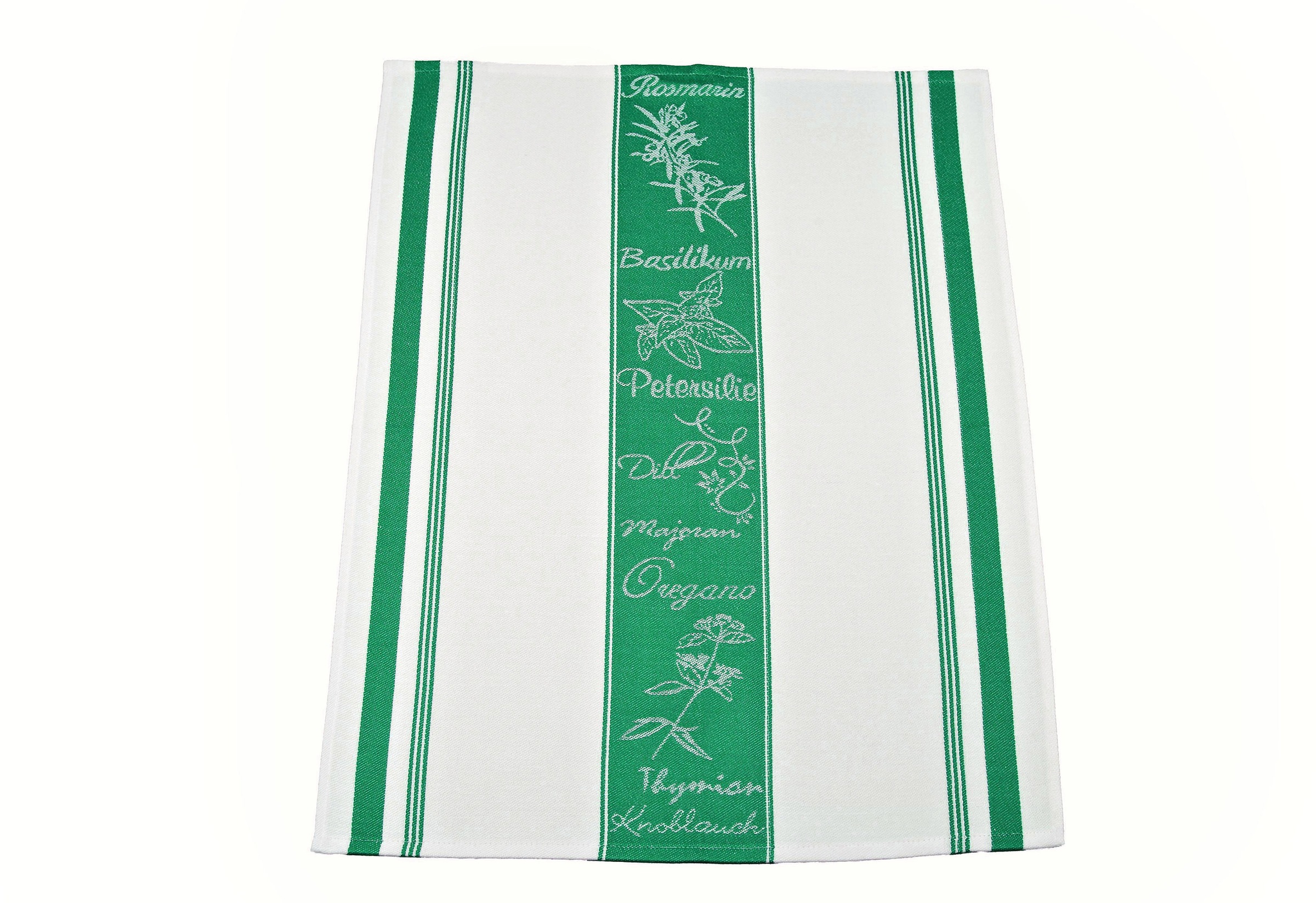ROSS Geschirrtuch »Exclusiv« 1x Küchen-Frottiertuch (Streifen) und 2 Geschirrtücher (Gartenkräuter)
