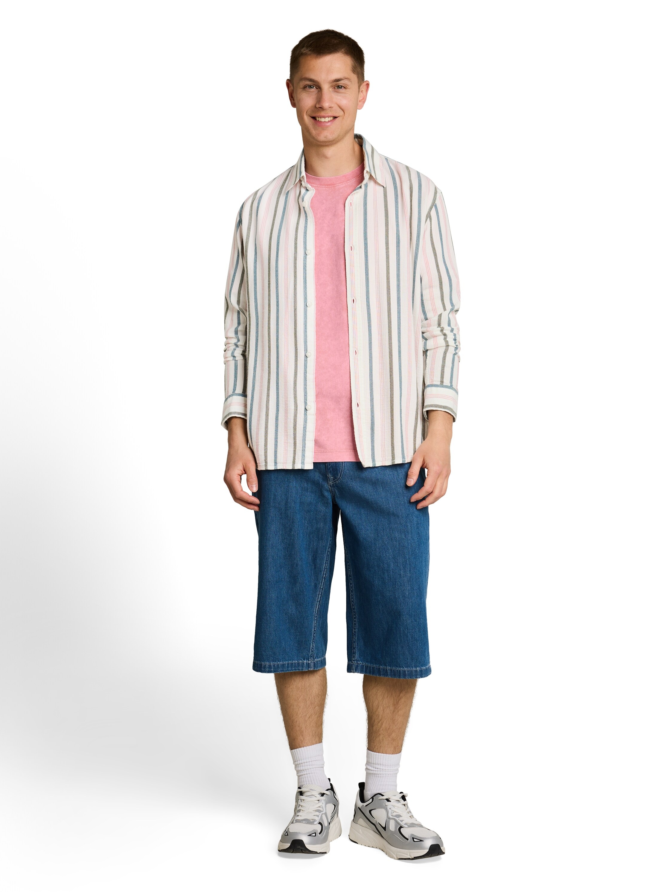 TOM TAILOR Denim Langarmshirt mit Streifen Muster