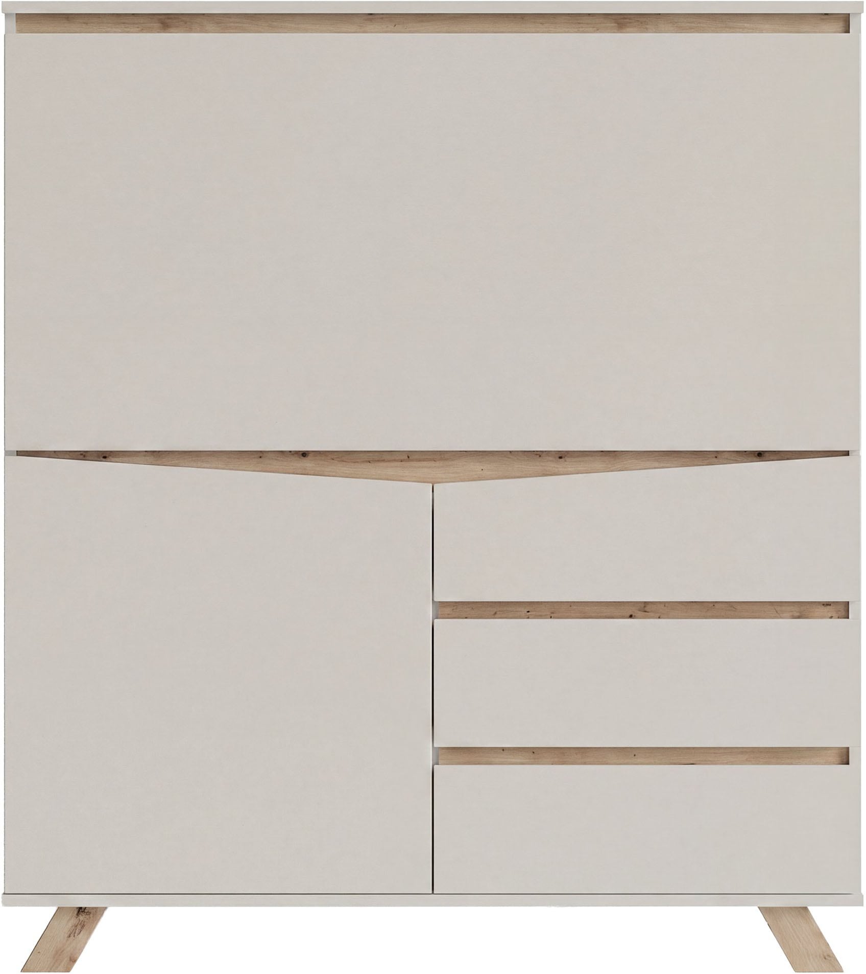 GOODproduct Sekretär »Vaux« 1 Stk. tlg. Kaschmir / Artisan Eiche (Eiche-Optik), Klapptür, Stauraum, B: 120 cm