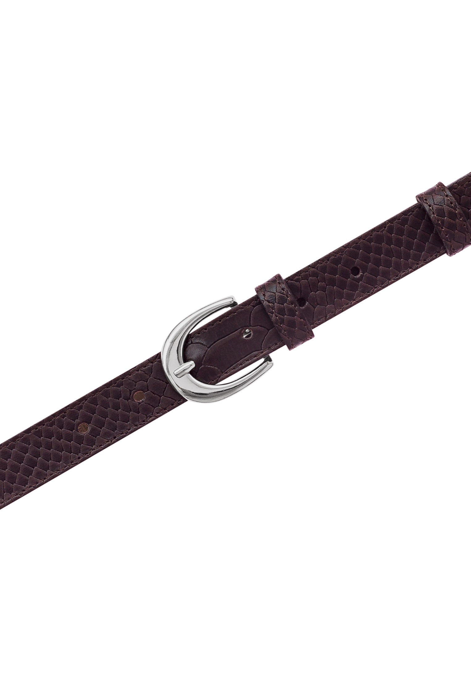 Tamaris Ledergürtel 2,5 cm breit, gemustert, Doppelschnalle