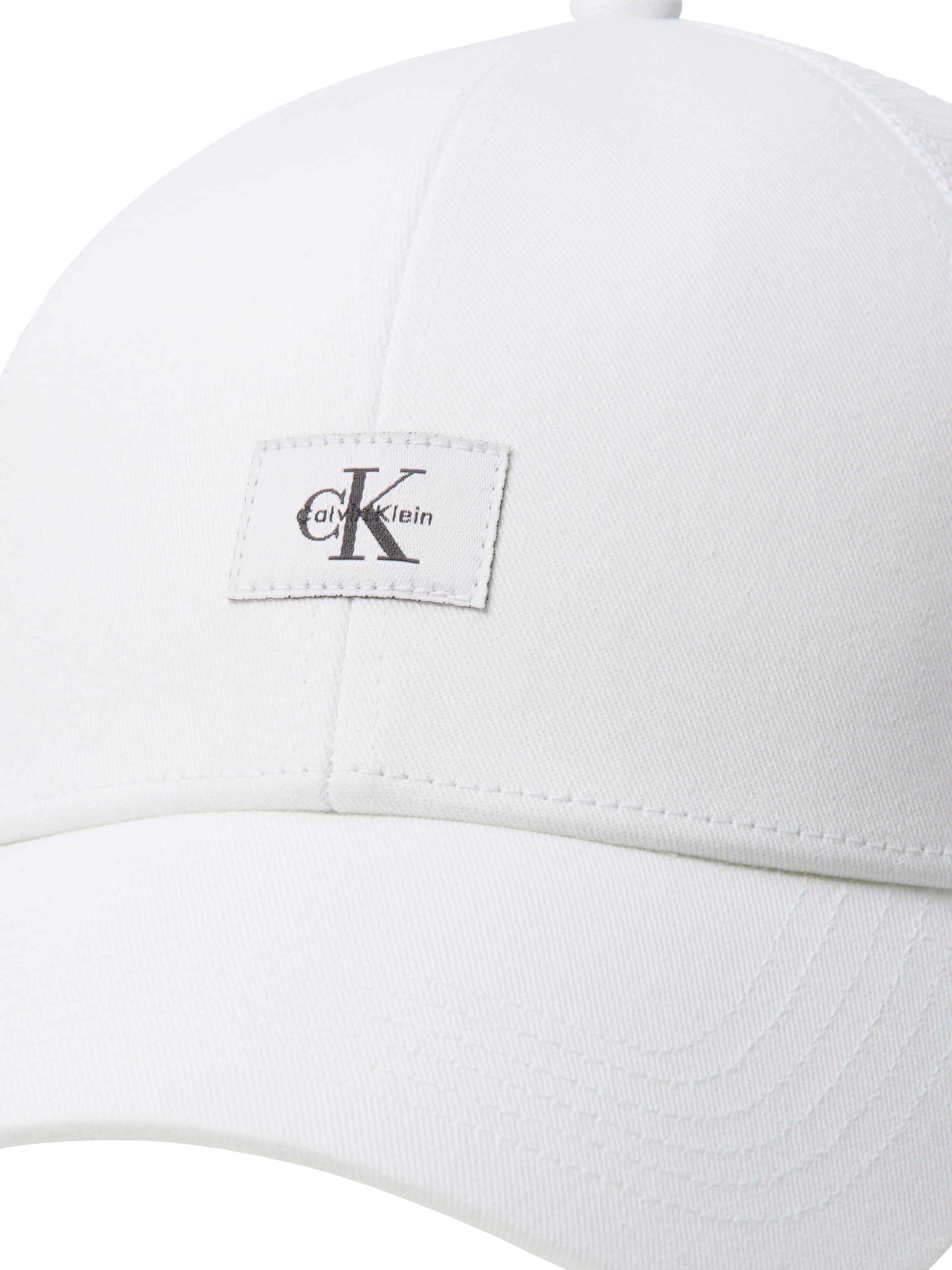 Calvin Klein Jeans Trucker Cap »MONOLOGO WOVEN PATCH TRUCKER« Netzeinsatz, Grösse individuell verstellbar