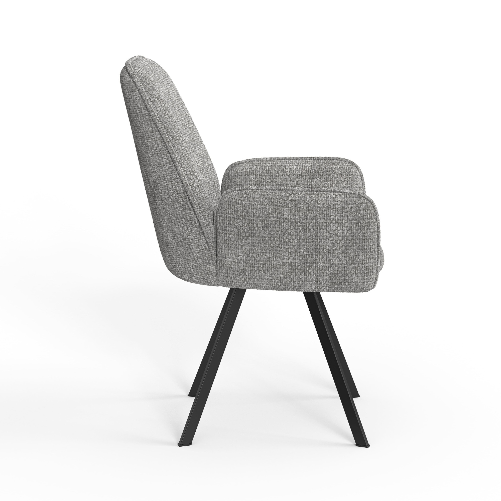 Home affaire Armlehnstuhl »Mily Esszimmerstuhl, Polstersessel, Wohnstuhl, Essstuhl mit Armlehnen« (Set) 2 Stk.mit schwarz pulverbeschichteten Metallbeinen, gepolstert, modern