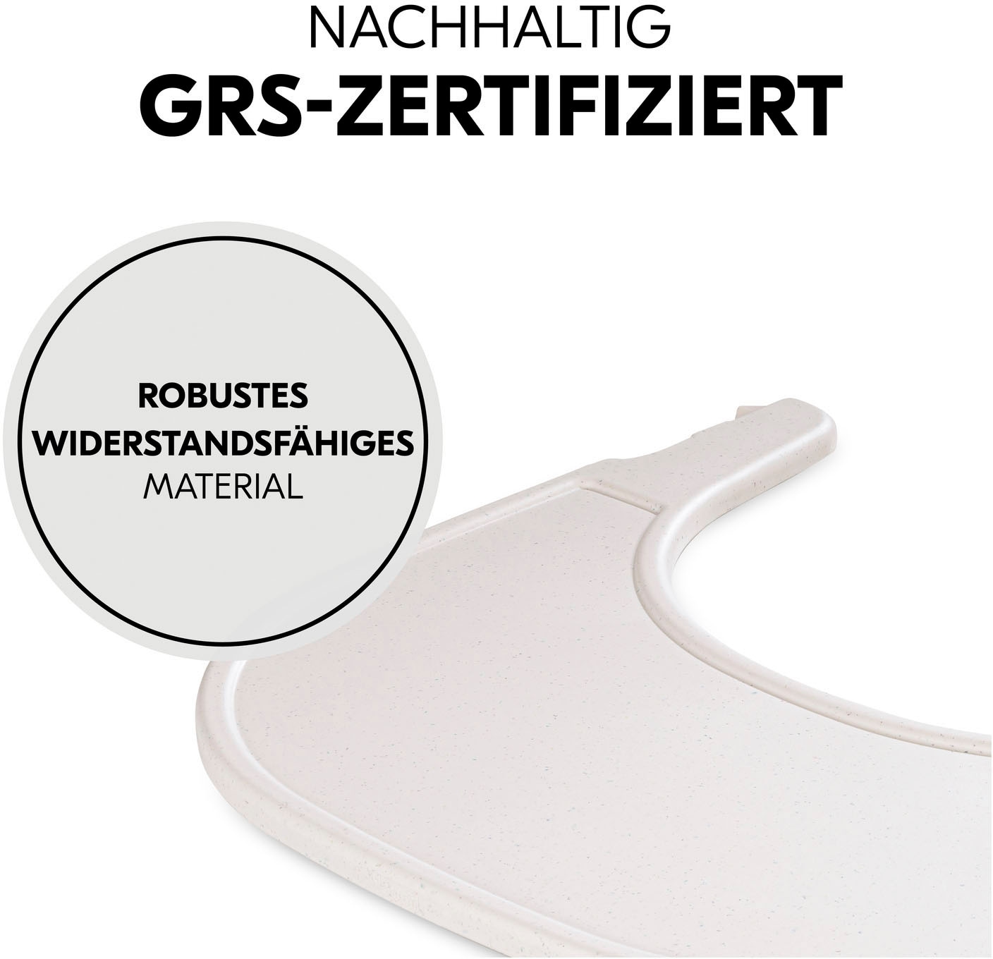 Hauck Hochstuhltablett »Alpha Click Tray, Speckle Beige« aus recyceltem Material